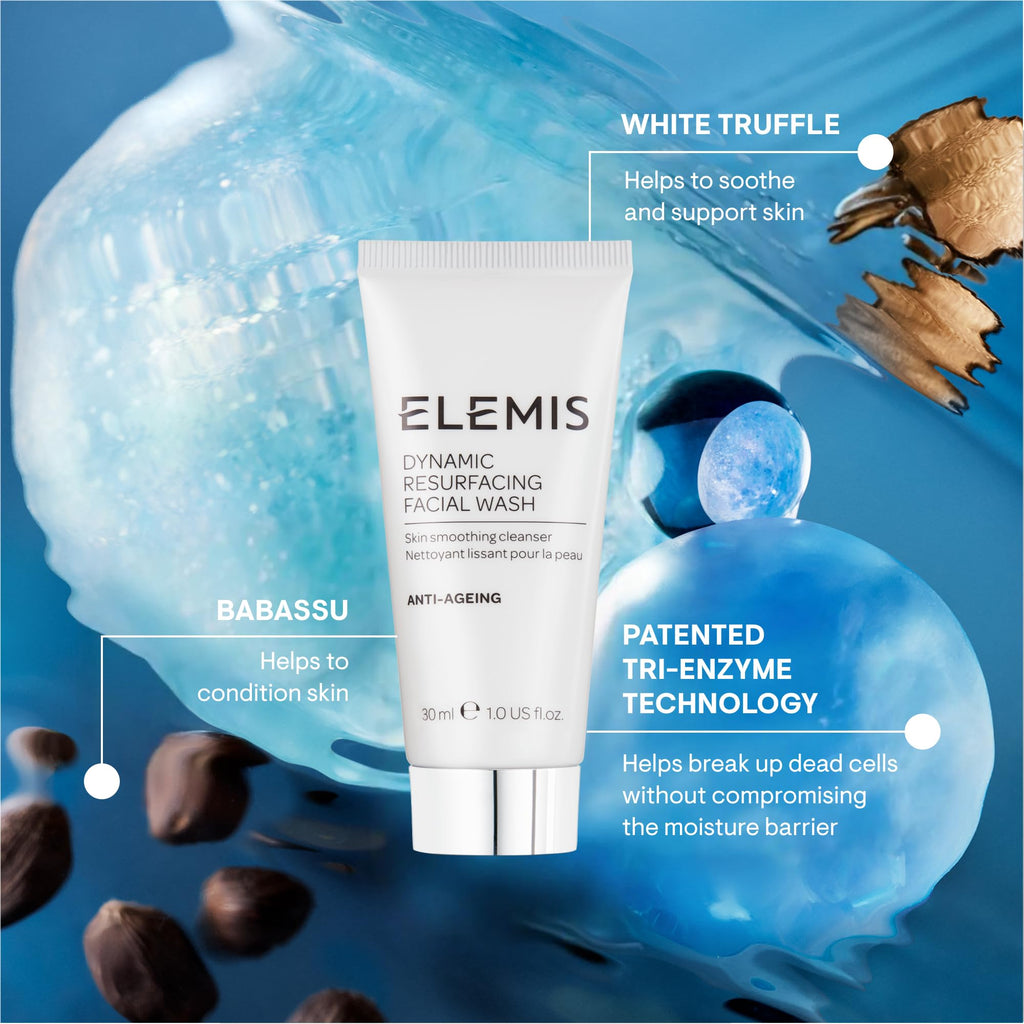 ELEMIS Dynamic Resurfacing Facial Wash – Gentle Travel-Size Enzyme-Powered Daily Gel Cleanser (30ml)