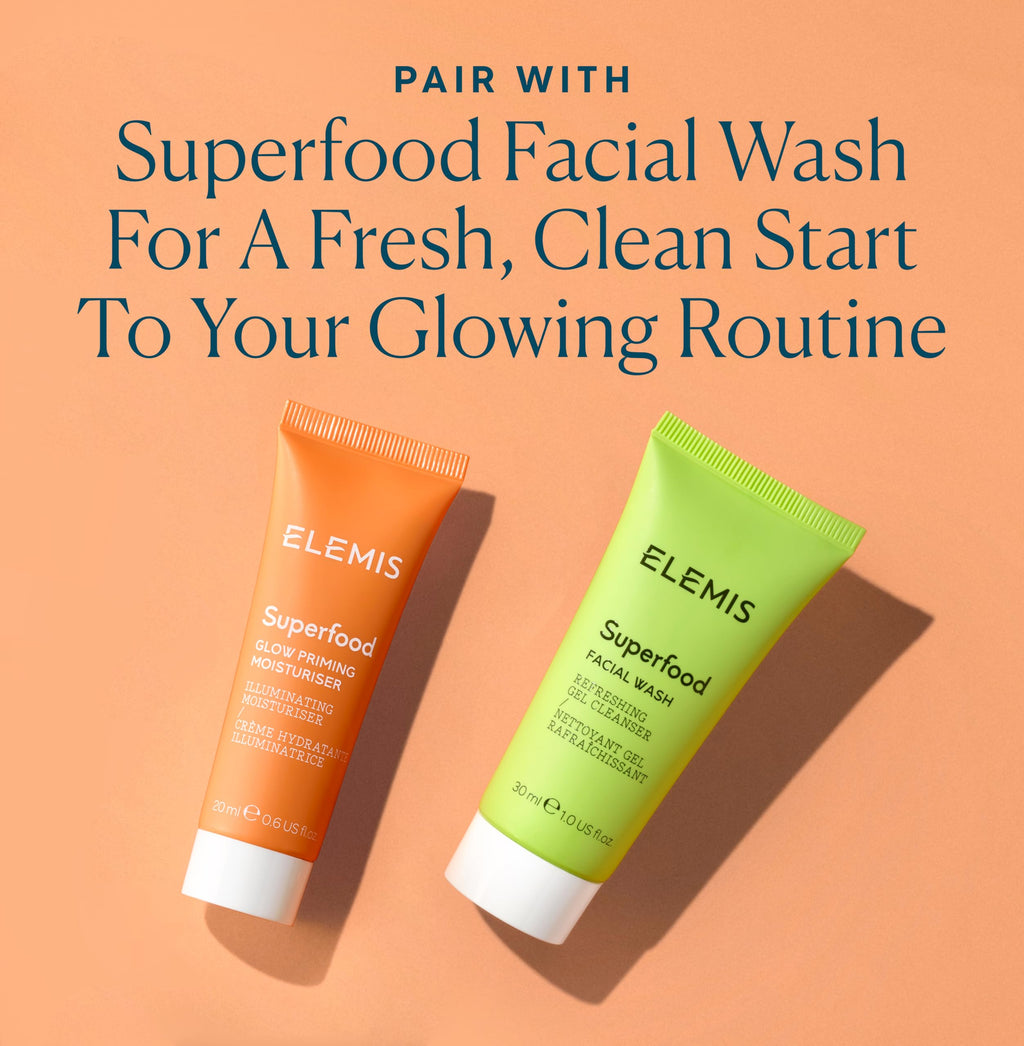 ELEMIS Superfood Glow Priming Moisturizer 20ml – Travel-Size Radiance & Primer for Glowing Skin