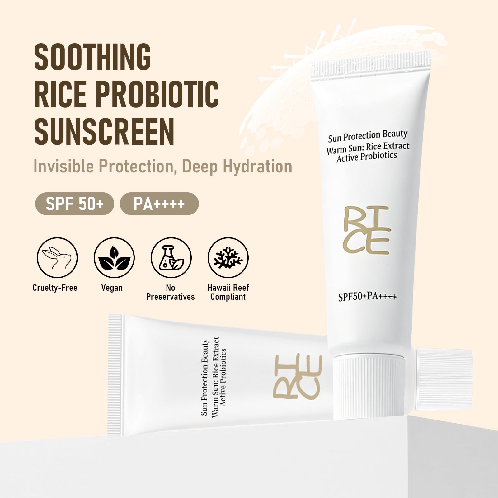 Elesysy Relief Sun SPF50+ Sunscreen – 2-Pack with Rice & Probiotics, PA++++ Korean Skin Care