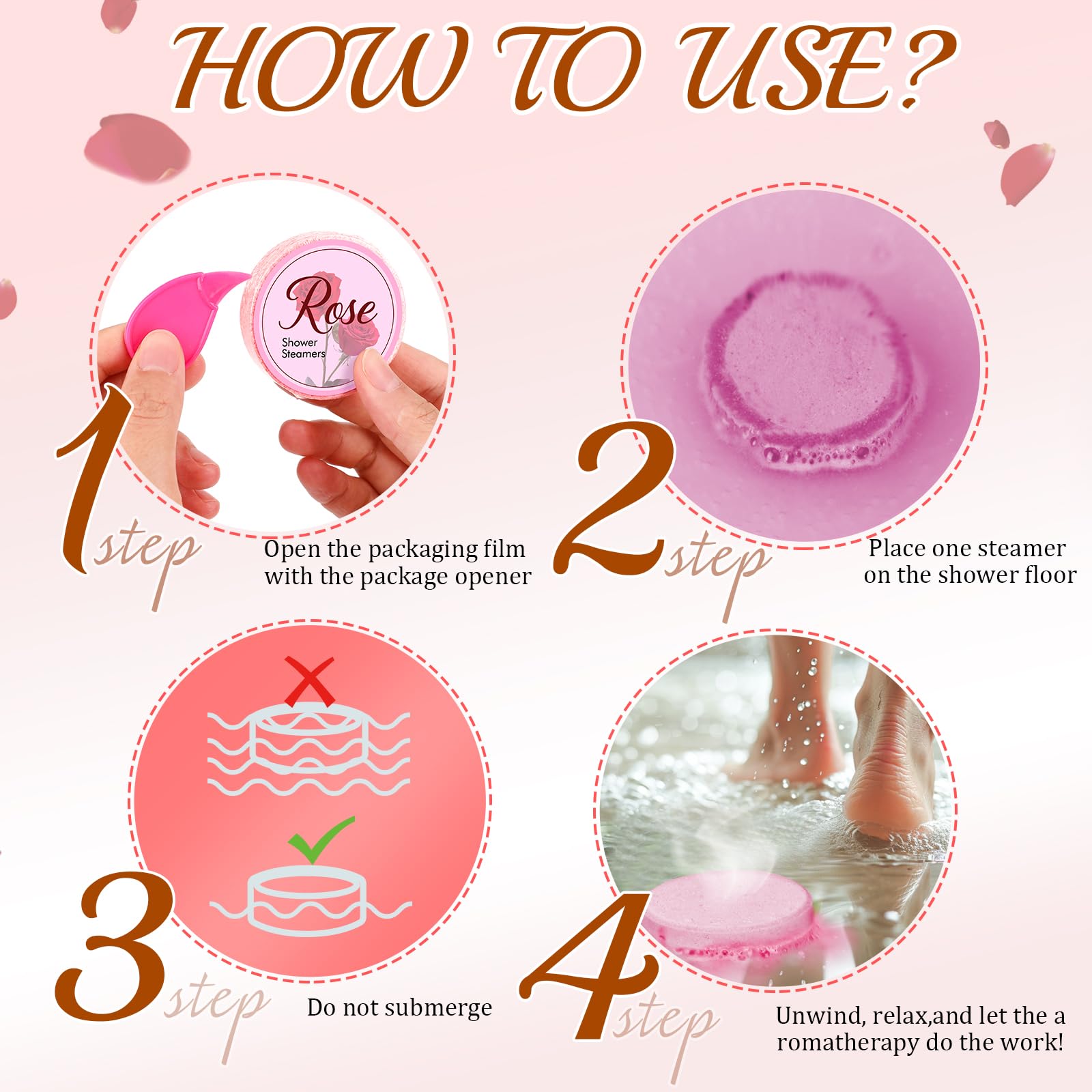 Eletorot 6-Pack Shower Steamers for Her – Aromatherapy Self-Care Gift Set