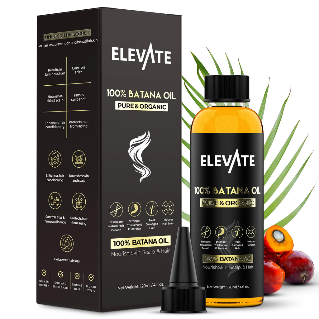 Elevate Batana Oil for Hair Growth – 100% Pure, Cold-Pressed Honduran Oil | 4 Fl Oz