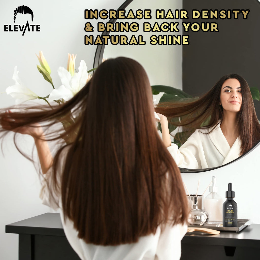 Elevate Hair Regrowth Treatment 5% Minoxidil with Biotin — Fuller, Thicker Hair (2oz)