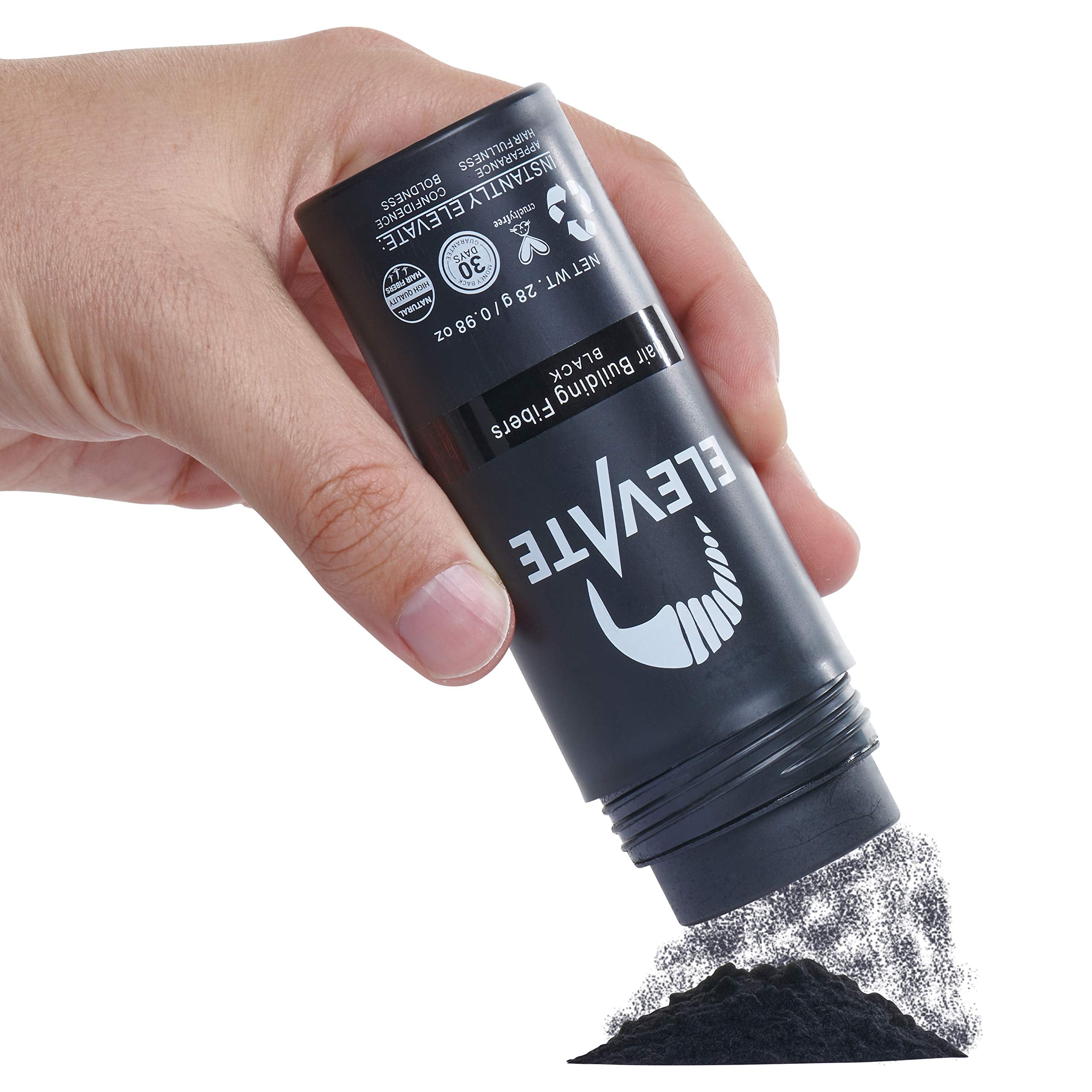 Elevate Hair Fibers – Instant Thickening & Concealment for Men & Women | Black, 28g