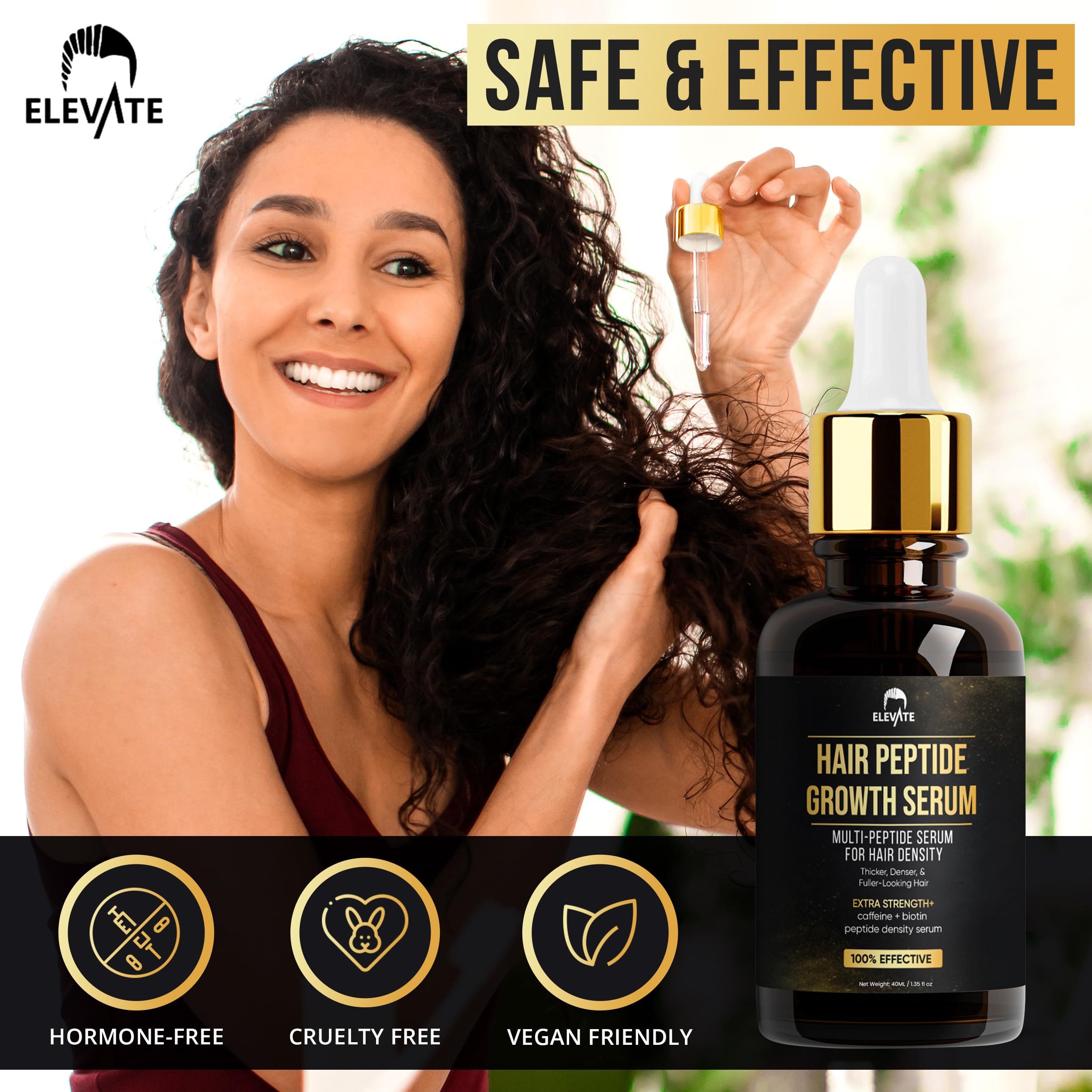 Elevate Multi-Peptide Hair Growth Serum – Caffeine + Biotin for Fuller, Thicker, Visibly Longer Hair
