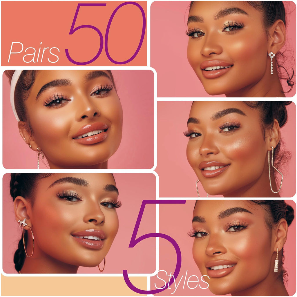 Eliace Eyelashes – 50 Pairs, 5 Styles | Luxurious Faux Mink, Natural Look