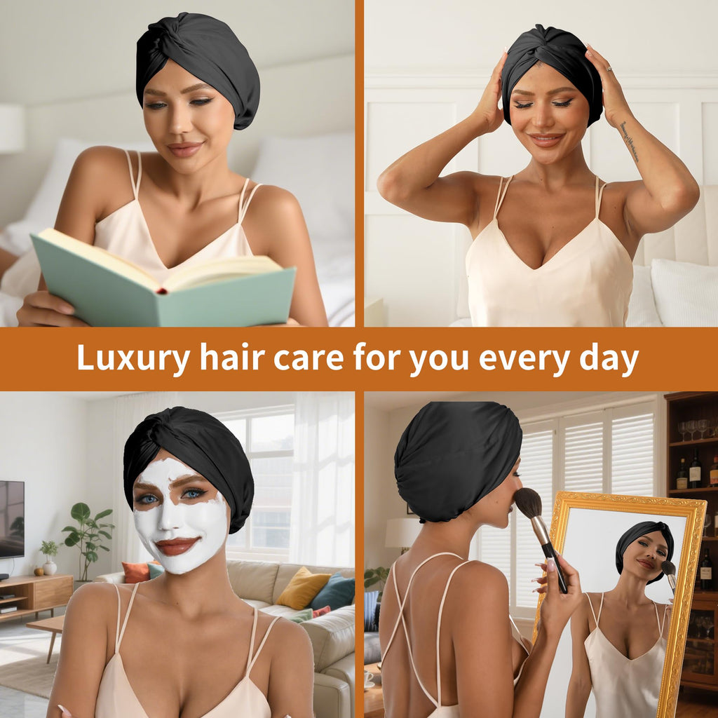 ELIO Adjustable Silk Satin Sleep Bonnet – 5% Mulberry Silk, Double Layer, Back-Clasp for All Hair Types