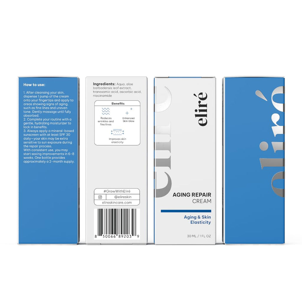 Eliré Korean Anti-Aging Cream with Vitamin C & Aloe – Firming Hydration for Sensitive Skin