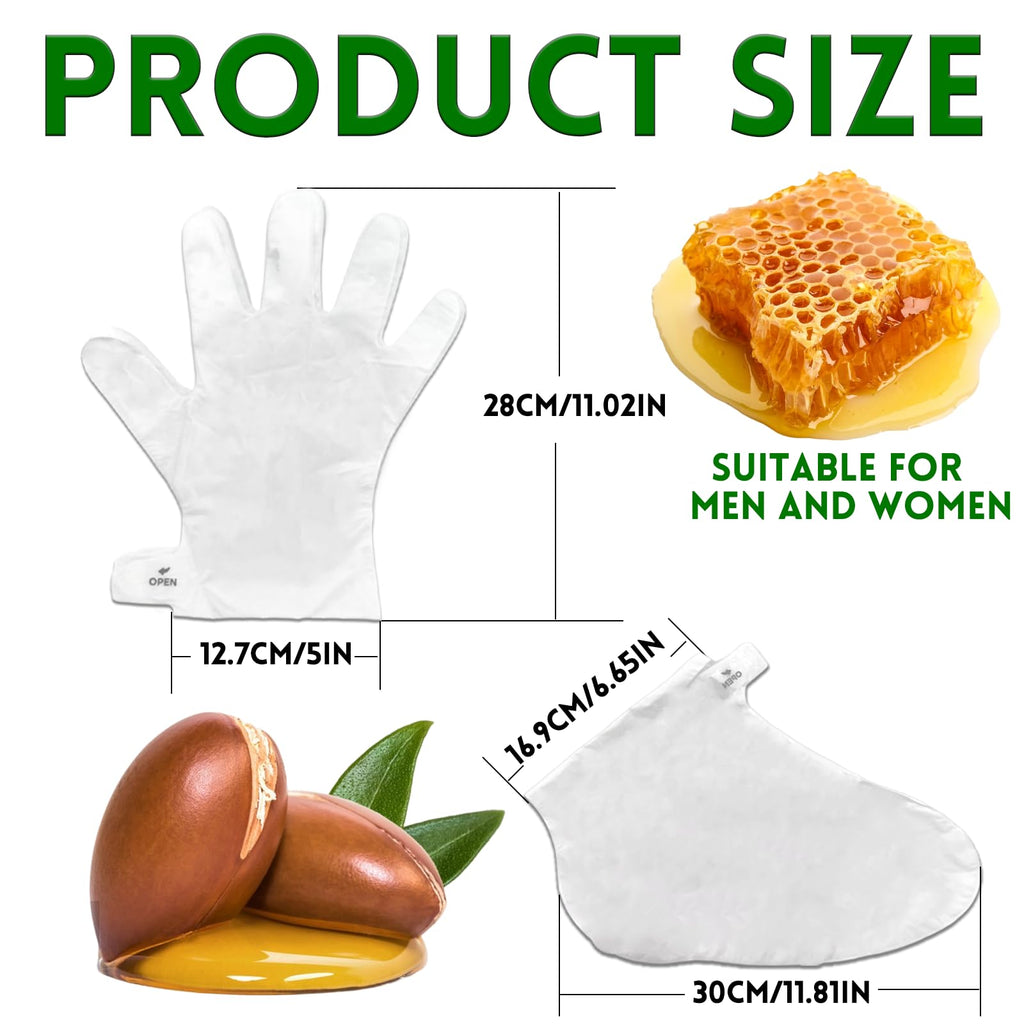 Elitzia Foot Mask & Hand Mask – Honey Almond Extract, 10-Pack Hydration Masks