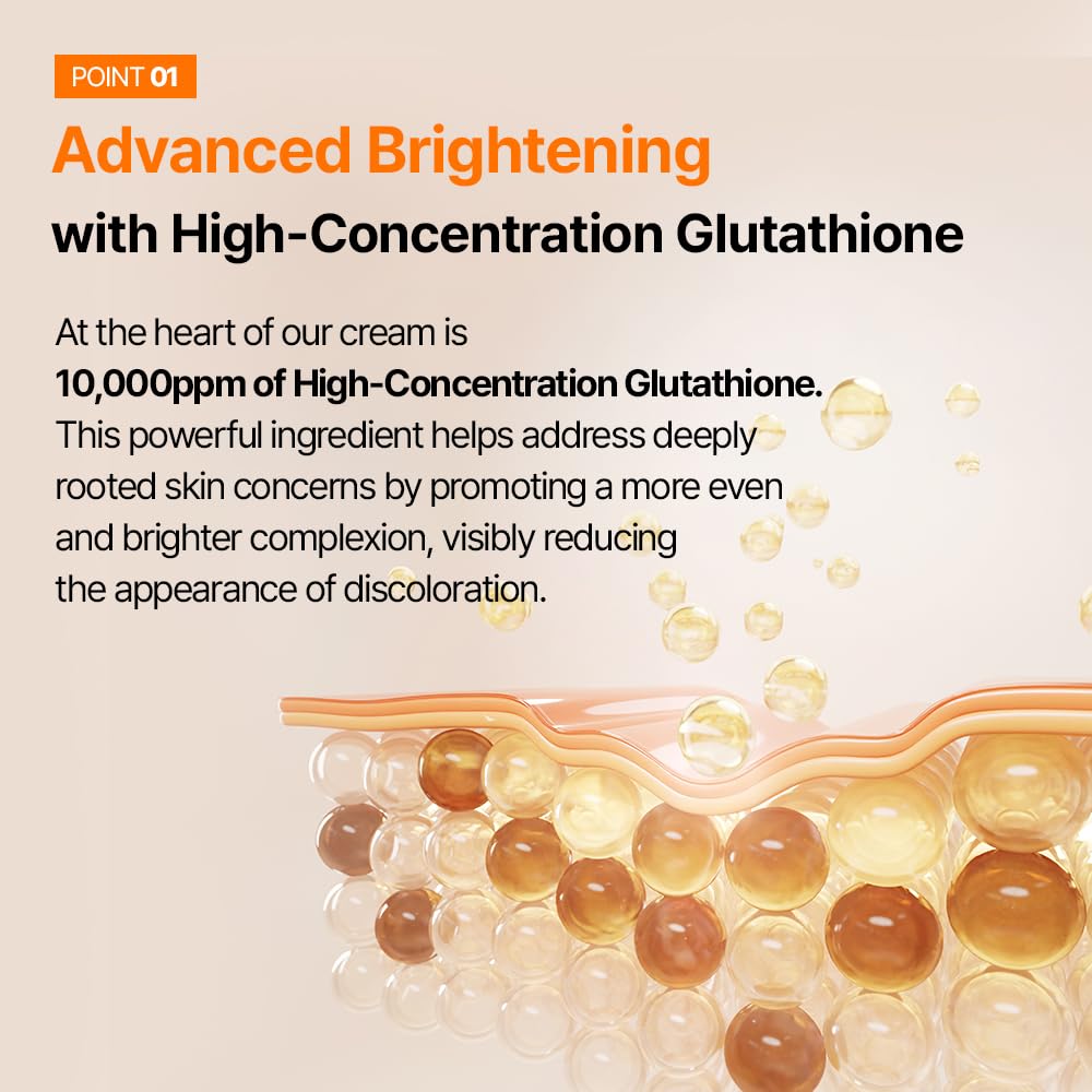 elixirlab Glutathione Cream 10,000ppm – Brightening Moisturizer with Niacinamide & Cica Exosome | 1.76 oz