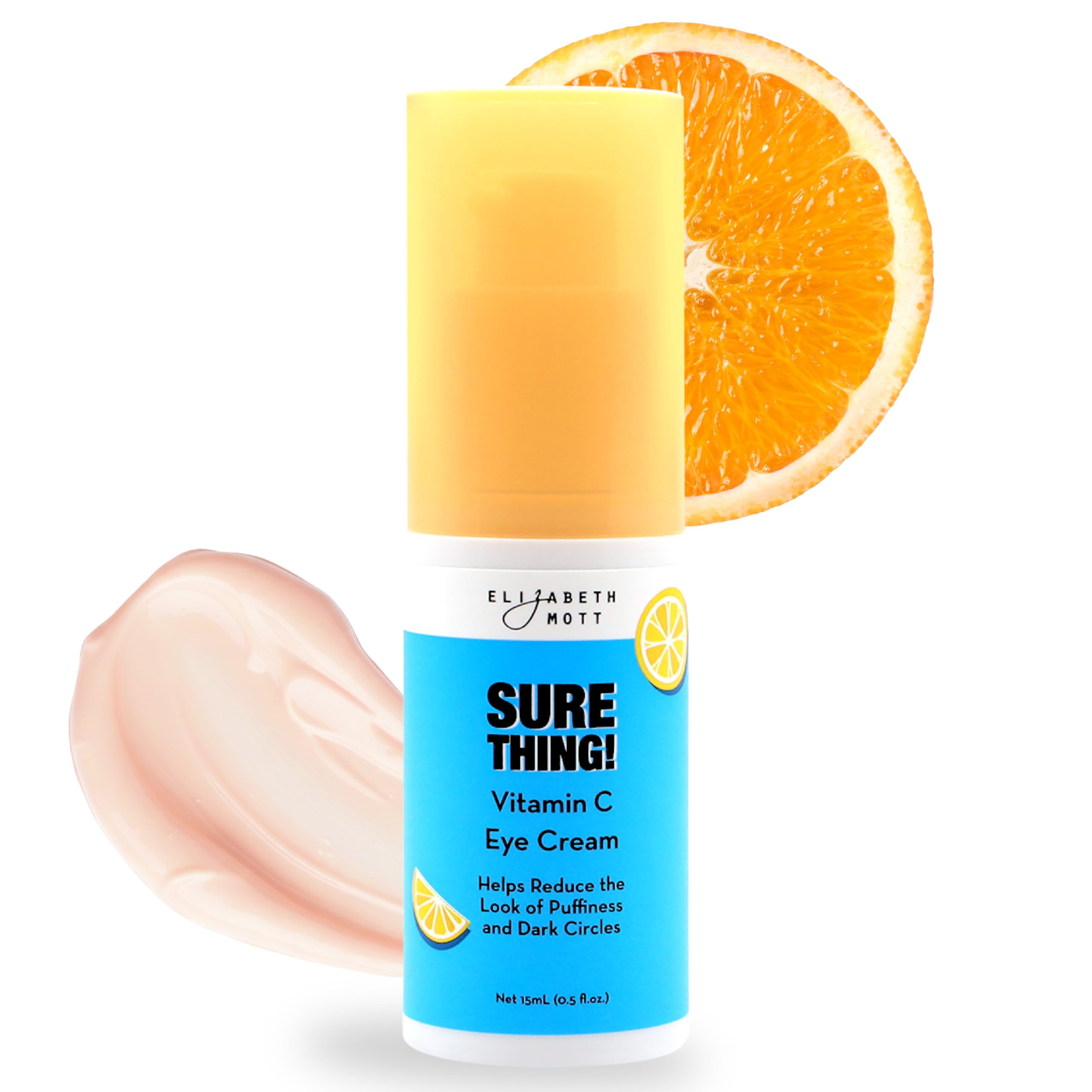 Elizabeth Mott Sure Thing Vitamin C Eye Cream — Hydrating & Brightening Eye Treatment (Vegan, Fragrance-Free) 0.5 oz