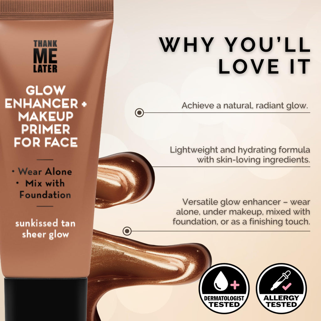 Elizabeth Mott Thank Me Later Glow Enhancer – Hydrating Primer & Highlighter (Vegan, Cruelty-Free)