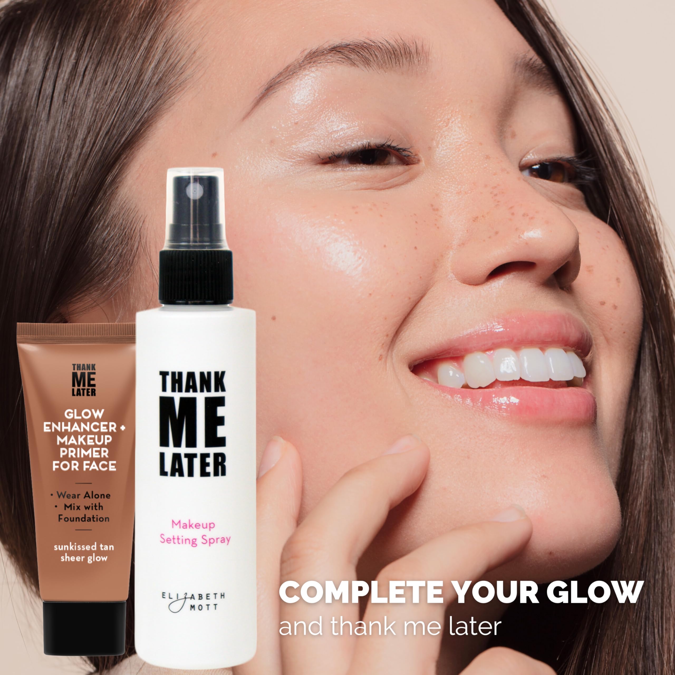 Elizabeth Mott Thank Me Later Glow Enhancer – Hydrating Primer & Highlighter (Vegan, Cruelty-Free)