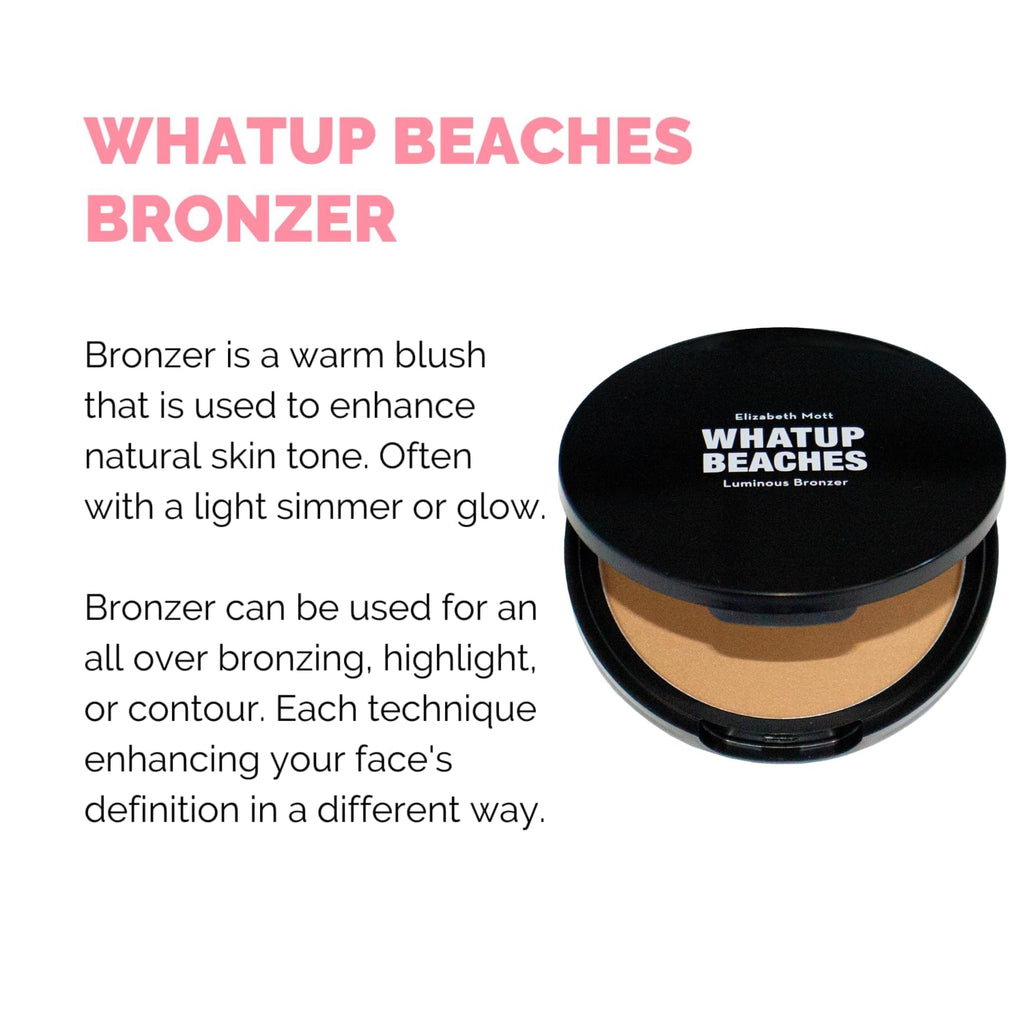 Elizabeth Mott Whatup Beaches Bronzer – Vegan & Cruelty-Free Face Bronzer (10 g) for Contour, Bronze & Glow