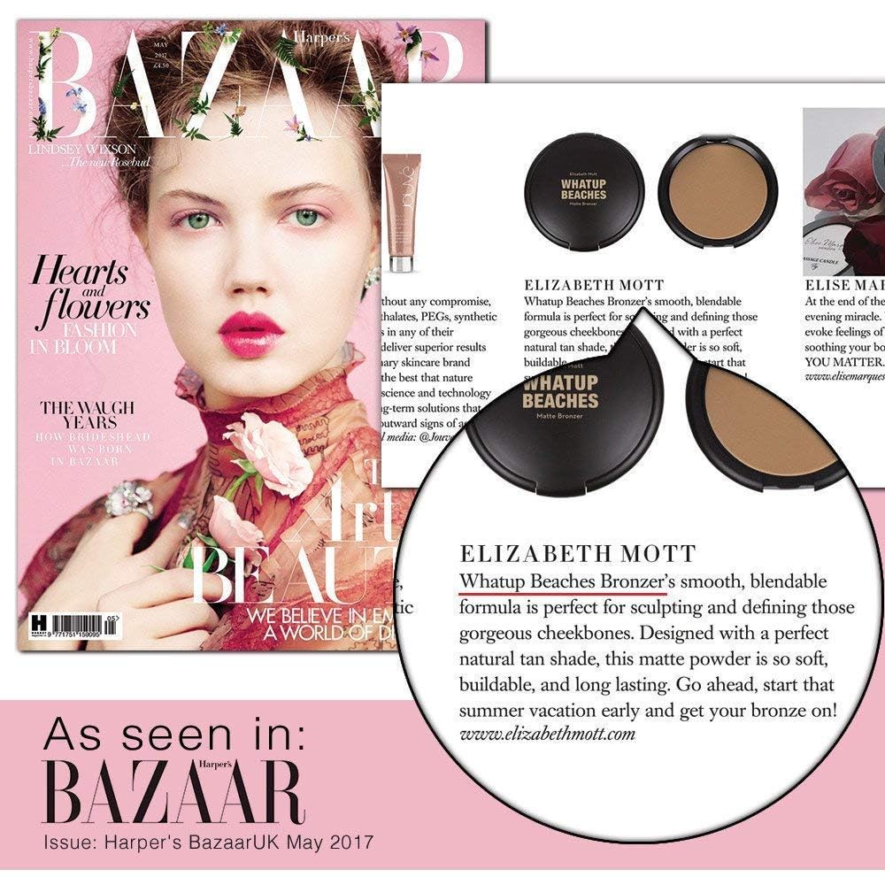 Elizabeth Mott Whatup Beaches Bronzer – Vegan & Cruelty-Free Face Bronzer (10 g) for Contour, Bronze & Glow