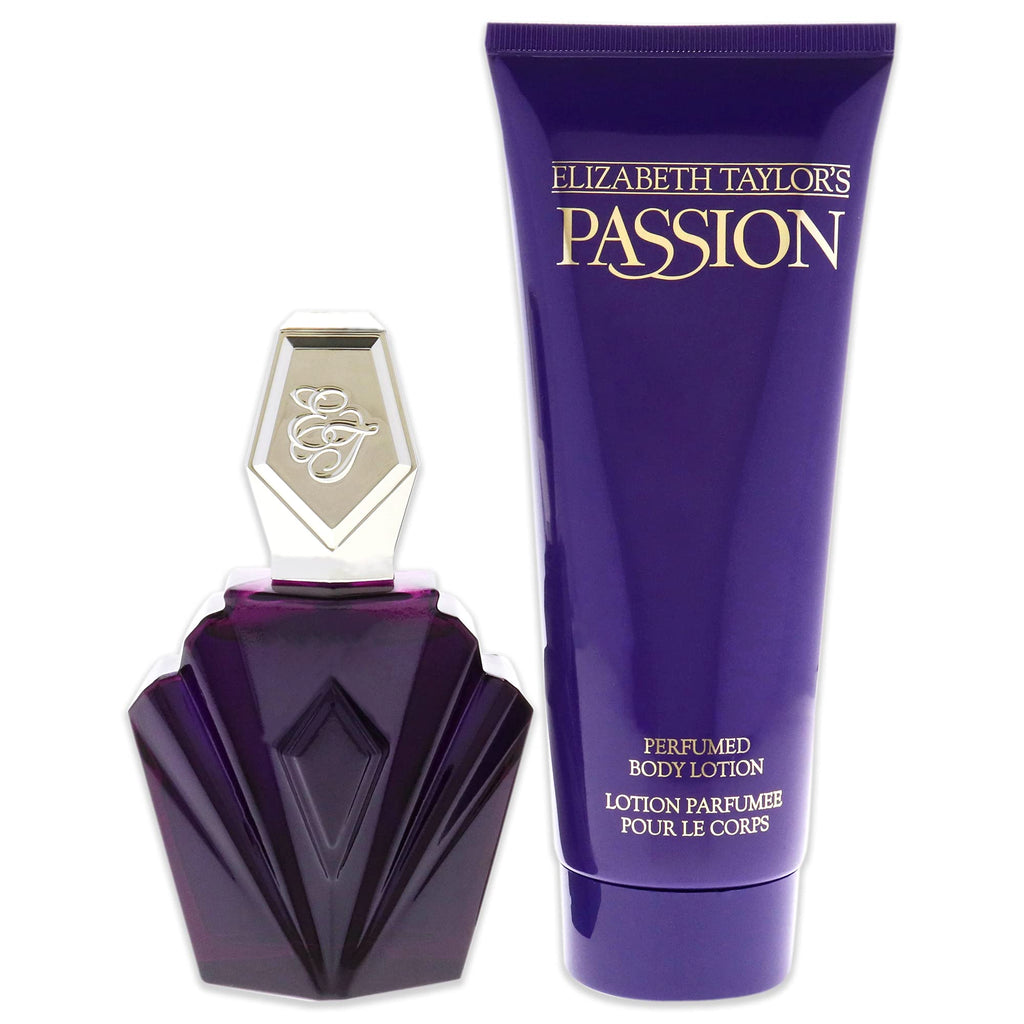 Elizabeth Taylor Passion Gift Set for Women – Perfume EDT 2.5 oz + Body Lotion 6.8 oz