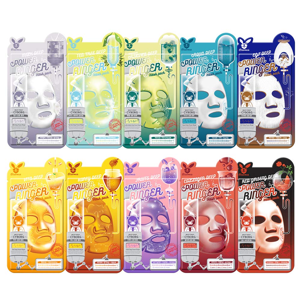 Elizavecca Deep Power Ringer 10 Type Mask Packs | Korean Sheet Masks Collection