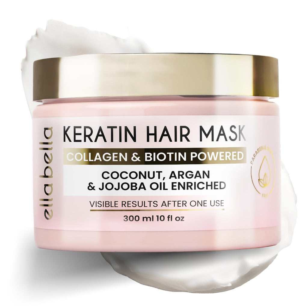 ELLA BELLA Keratin Hair Mask – Deep Conditioning for Dry, Damaged & Color-Treated Hair