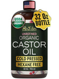 Ella & Eden Organic Castor Oil – 32oz, Cold-Pressed & Hexane-Free | Hair, Skin, Lashes