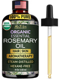 Ella & Eden Organic Rosemary Essential Oil - 4 oz Steam-Distilled, Hexane-Free