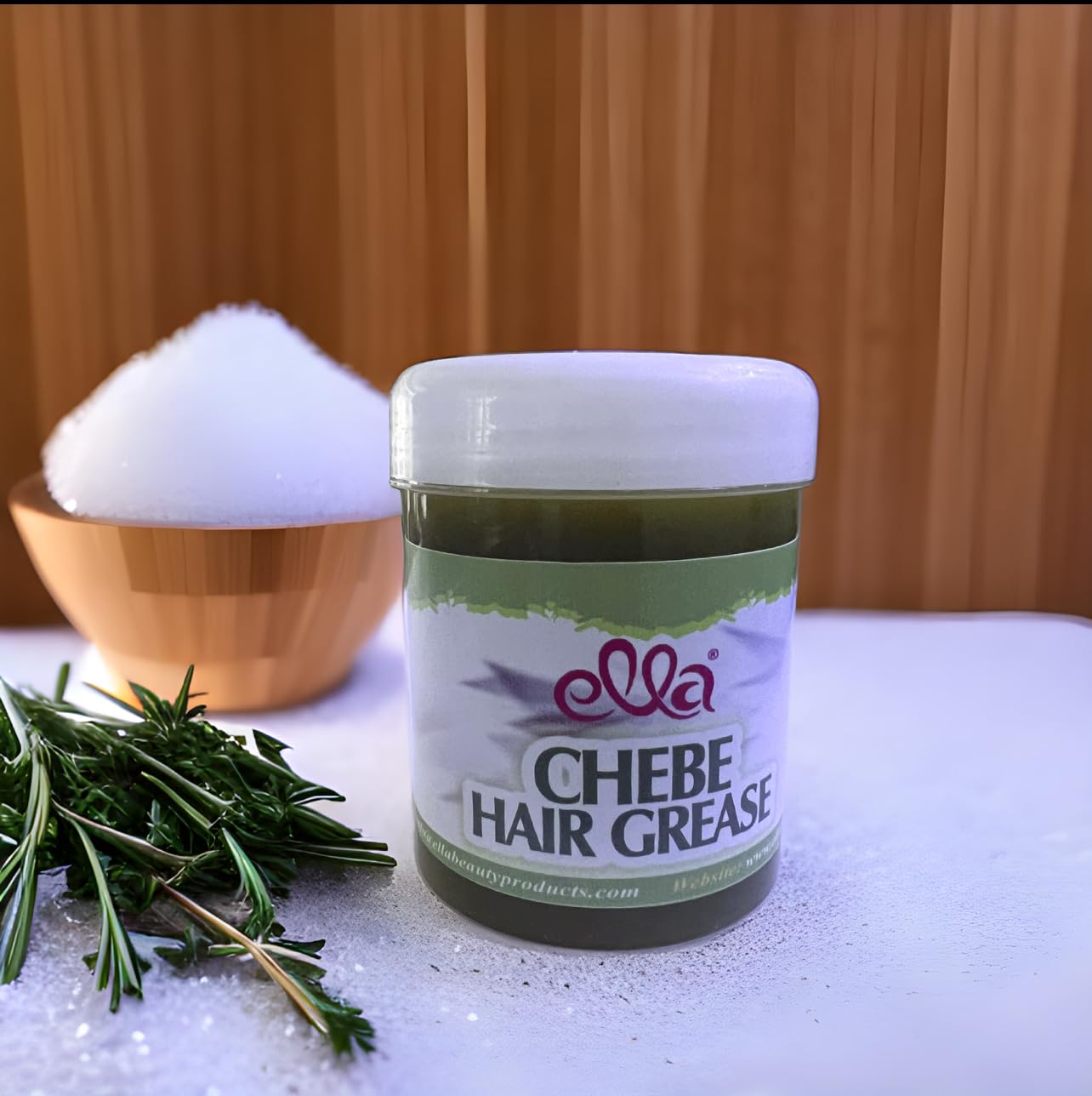Ella Chebe Hair Grease – Nourishing Moisturizer with Chebe Powder, Karkar Oil, Peppermint & Rosemary (8oz) | Ella International