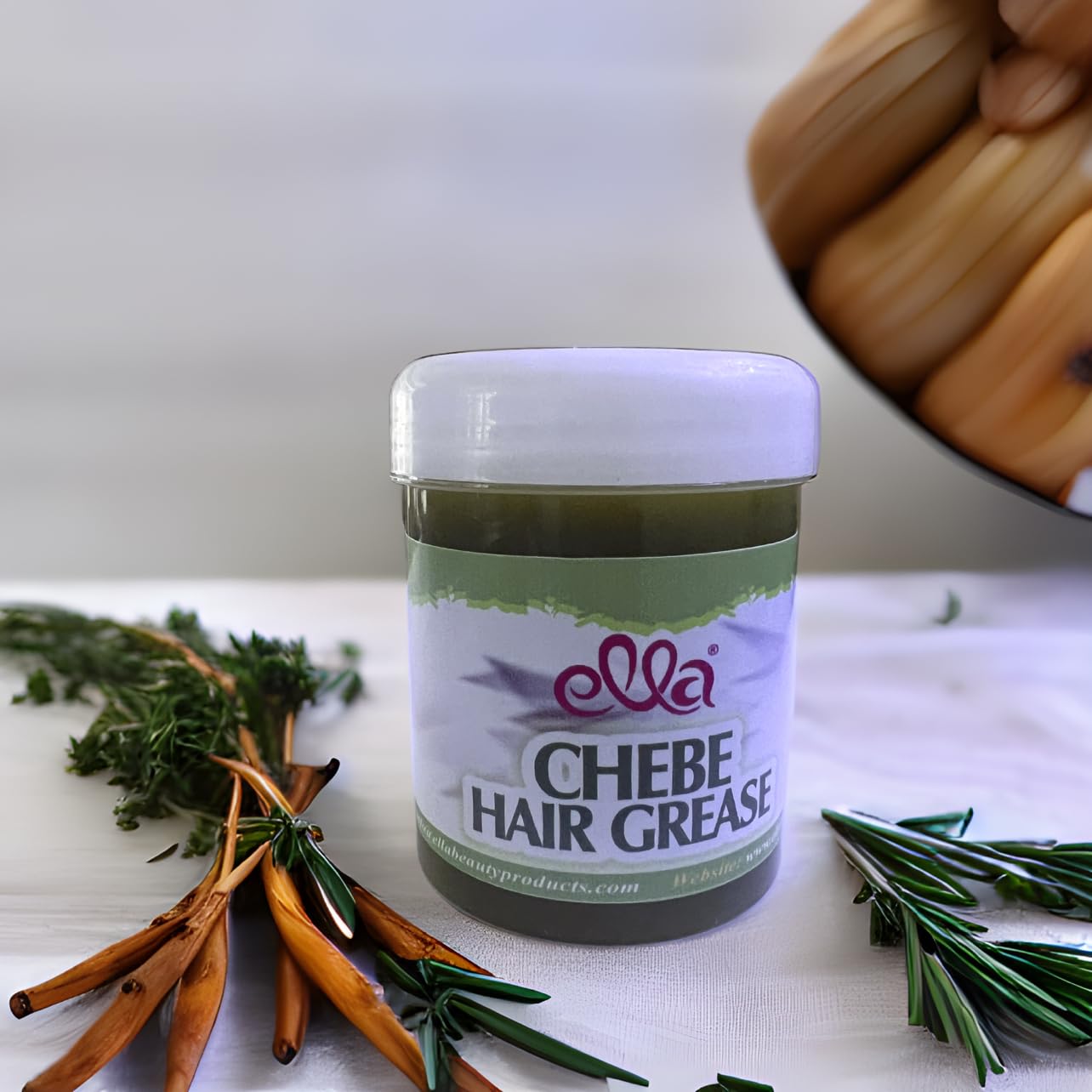 Ella Chebe Hair Grease – Nourishing Moisturizer with Chebe Powder, Karkar Oil, Peppermint & Rosemary (8oz) | Ella International