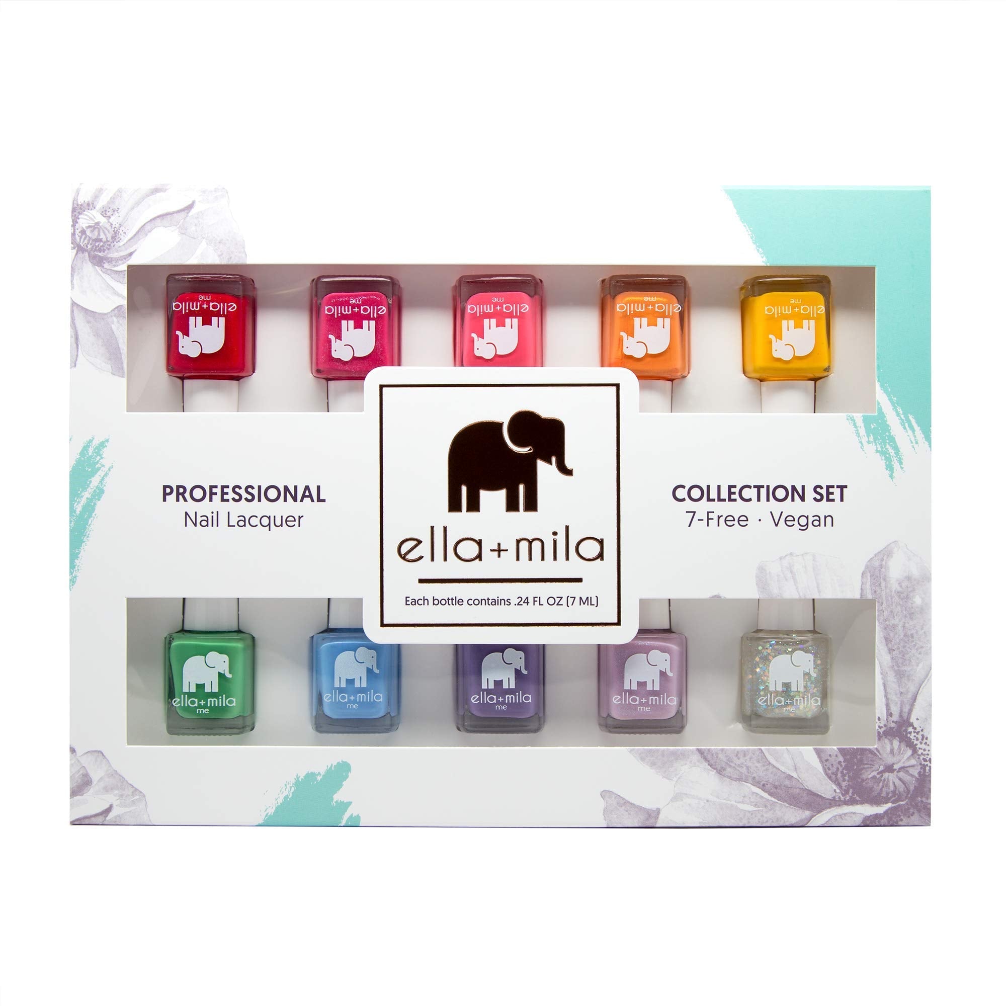 ella+mila Professional Nail Polish Set – 10 Quick-Dry, Vegan & Non-Toxic, 0.24 fl oz Each