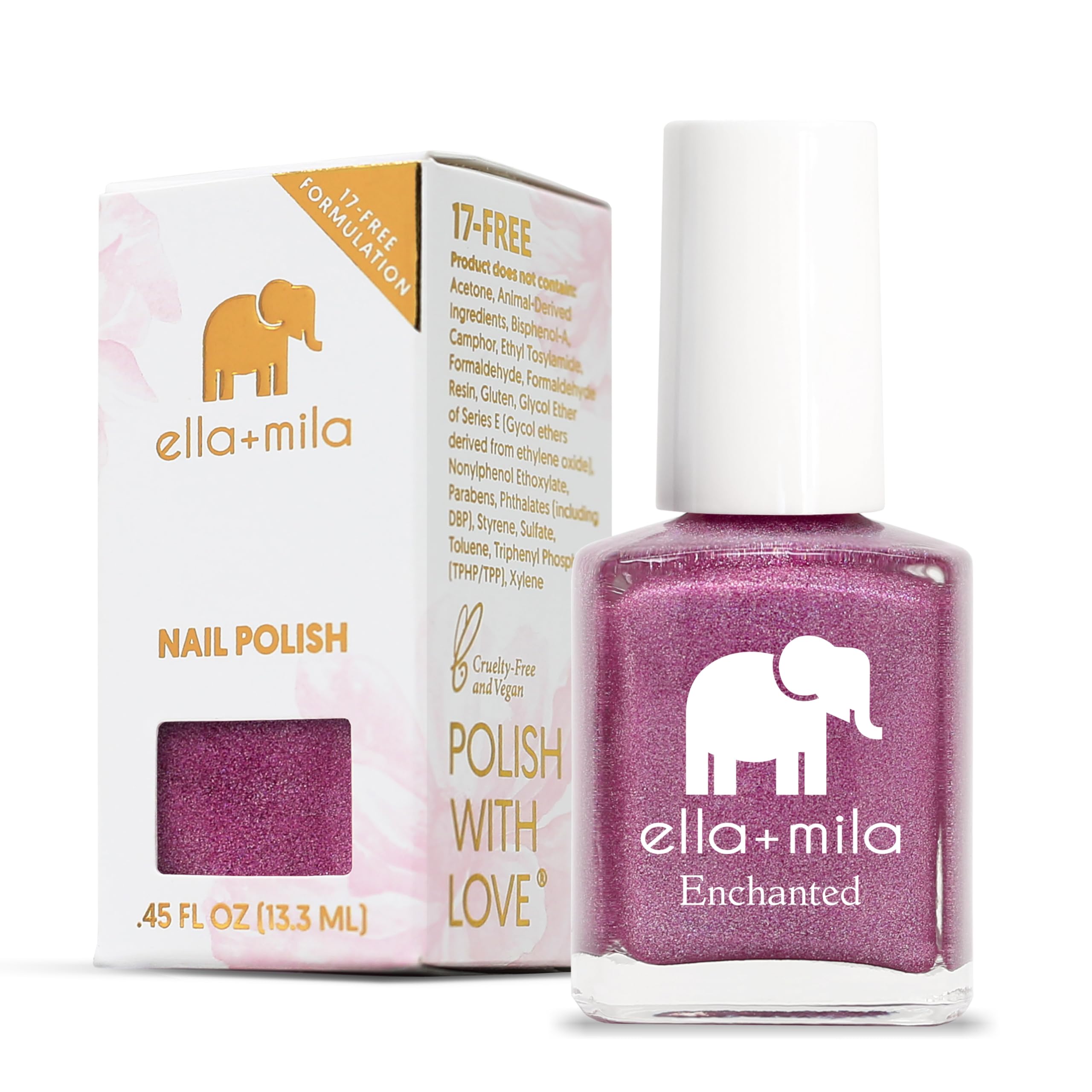 ella+mila Dragonfly Purple Nail Polish — Quick-Dry, Chip-Resistant, 0.45 fl oz