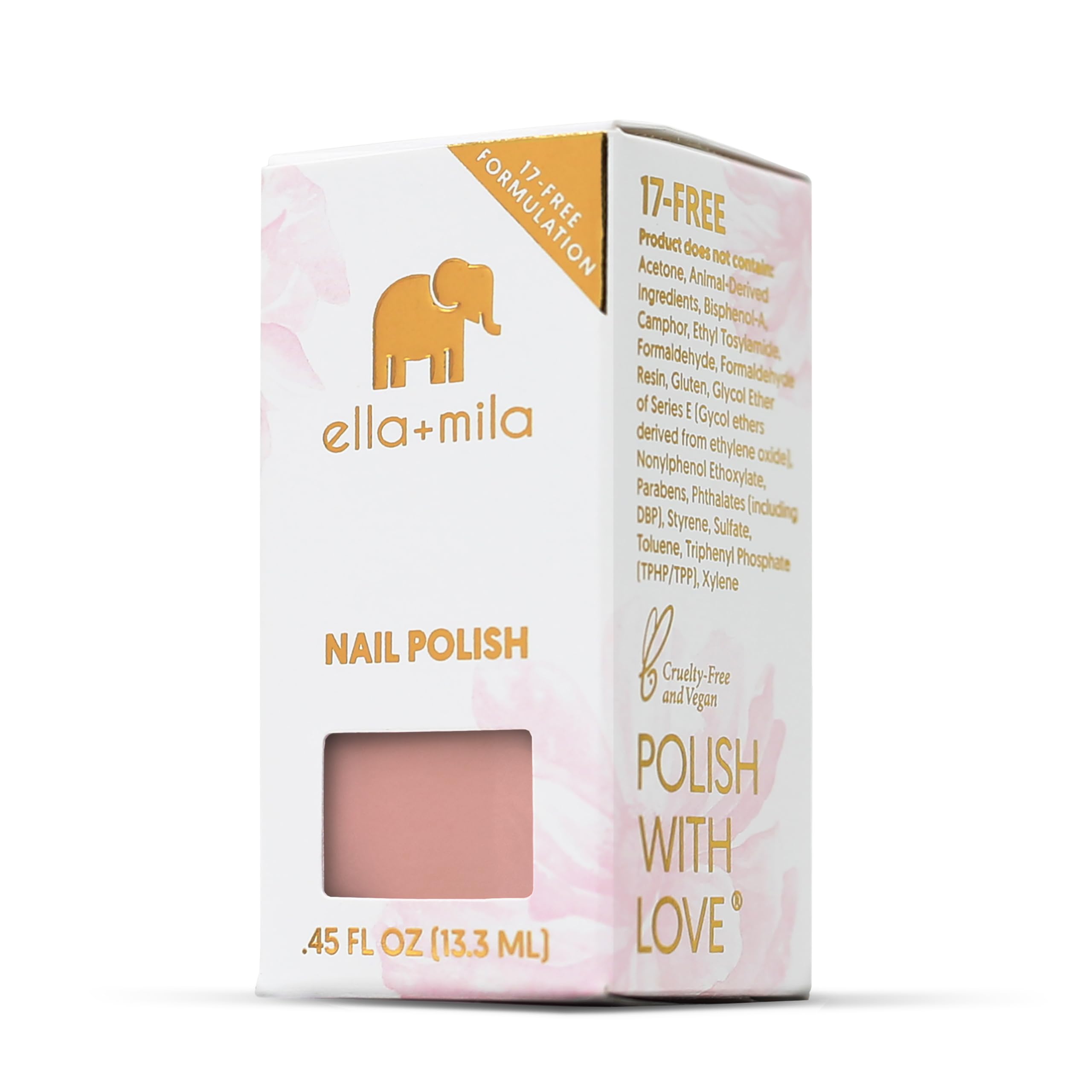 ella+mila Desert Suede Pink Nail Polish — Fast Dry, Long-Lasting, Chip-Resistant (0.45 fl oz)