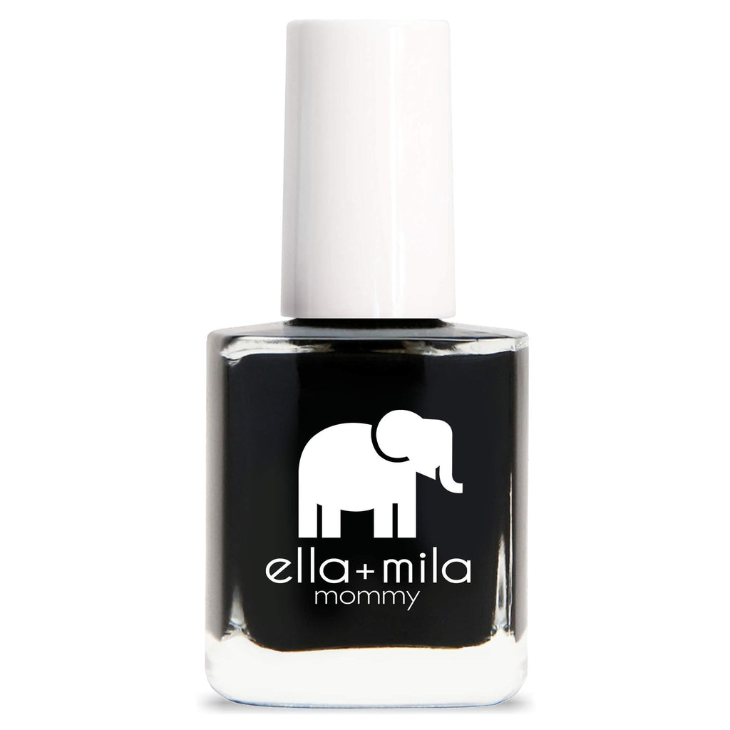 ella+mila Lights Out Black Nail Polish – Quick-Dry, Chip-Resistant, 0.45 fl oz