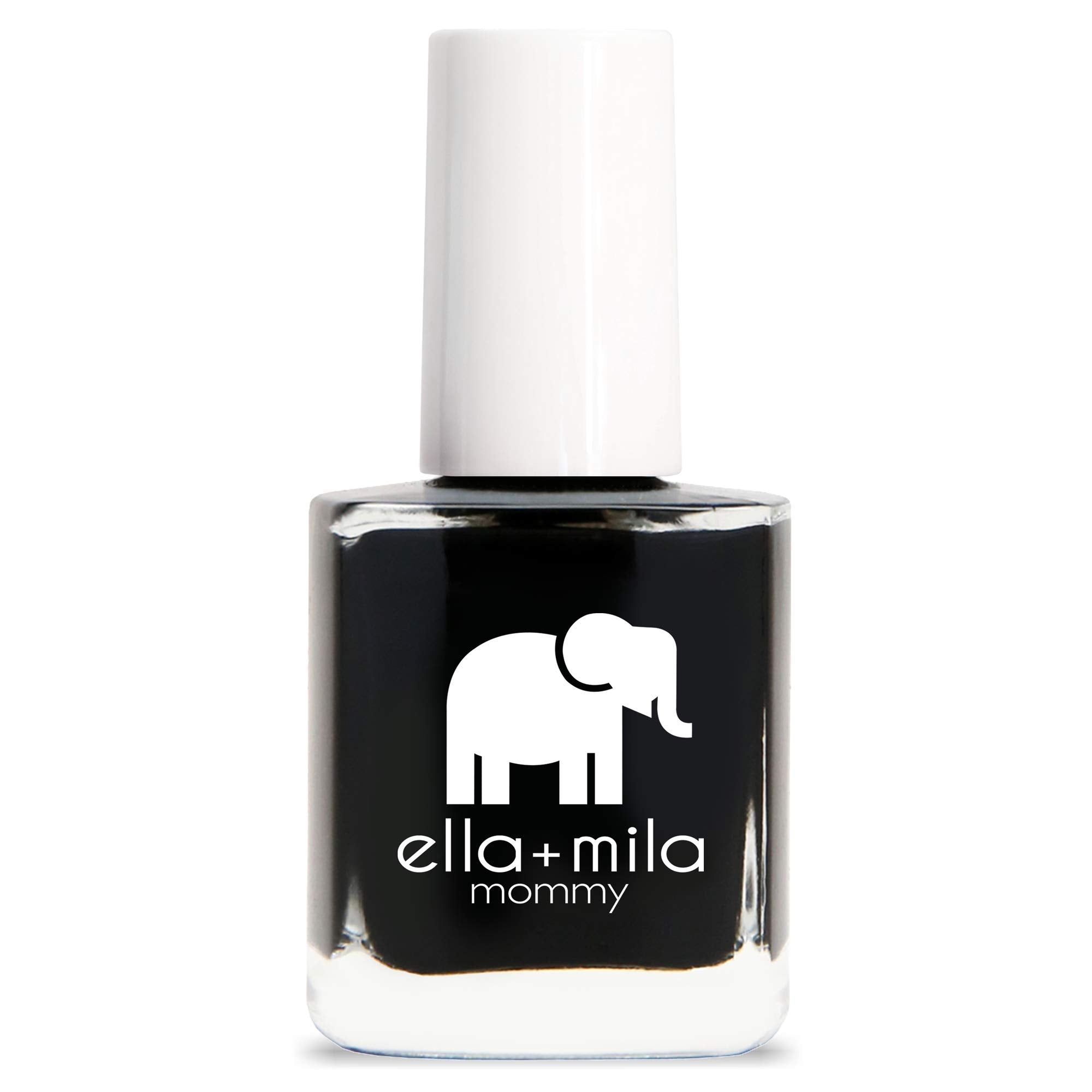 ella+mila Lights Out Black Nail Polish – Quick-Dry, Chip-Resistant, 0.45 fl oz