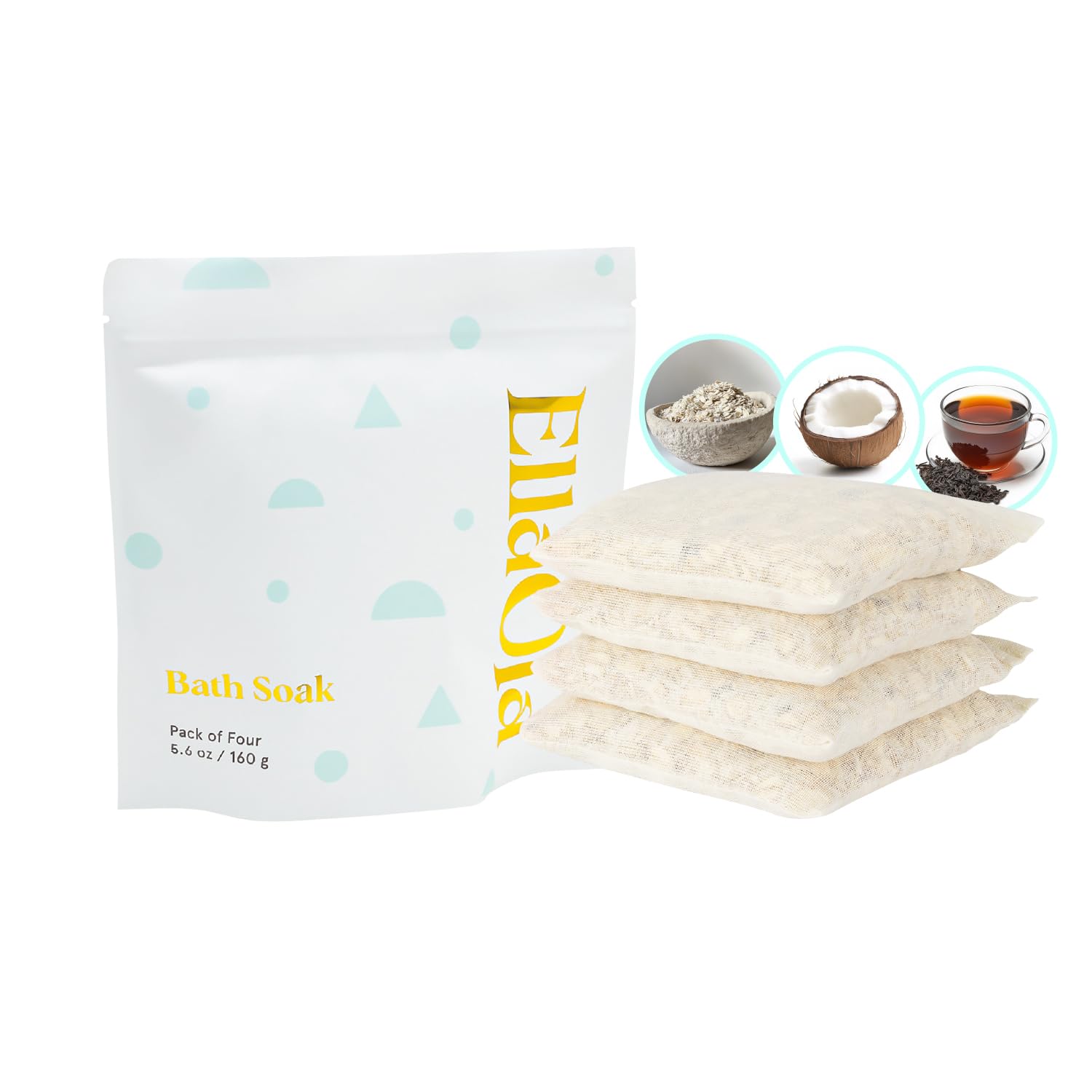 ELLAOLA Oatmeal Bath Soak – Fragrance-Free Bath Teas for Babies, Kids & Adults