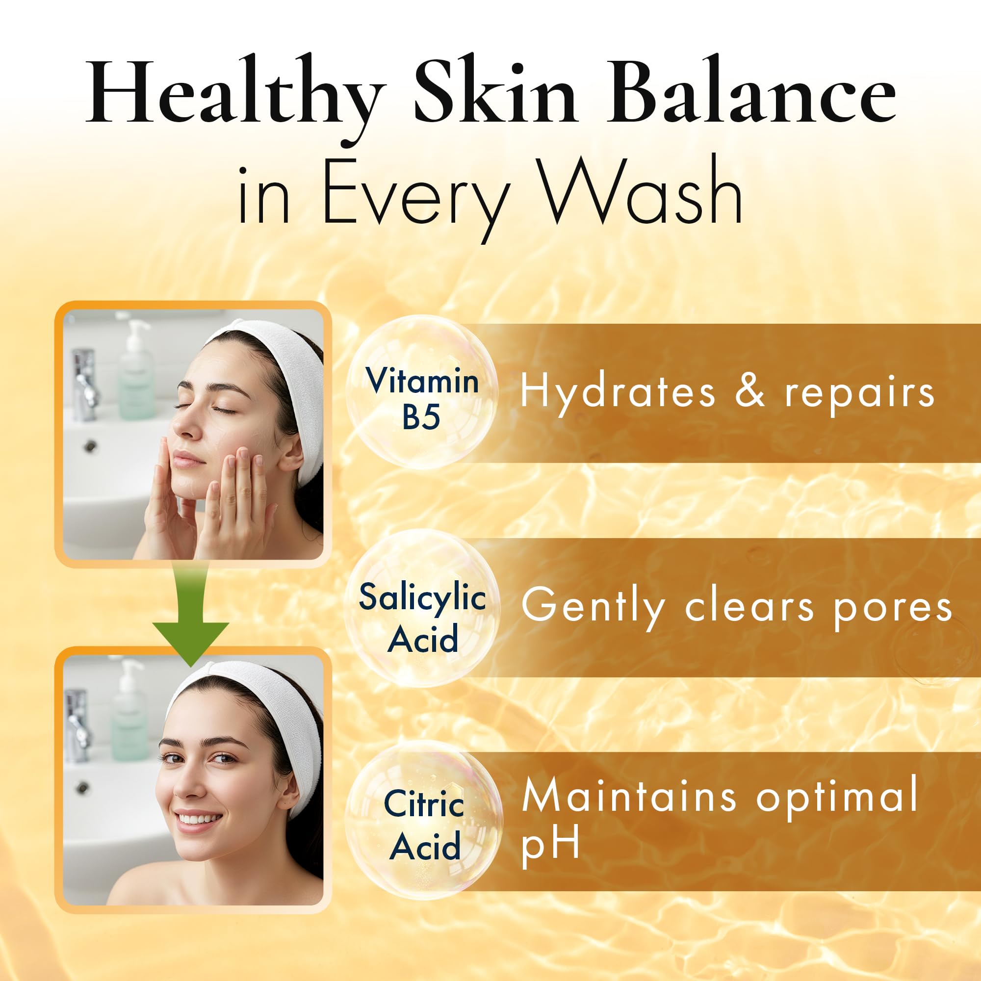 ELLA PURE Peptide Face Wash for Mature Skin – Gentle, pH-Balanced Cleanser with Hemp Seed Oil (4oz)
