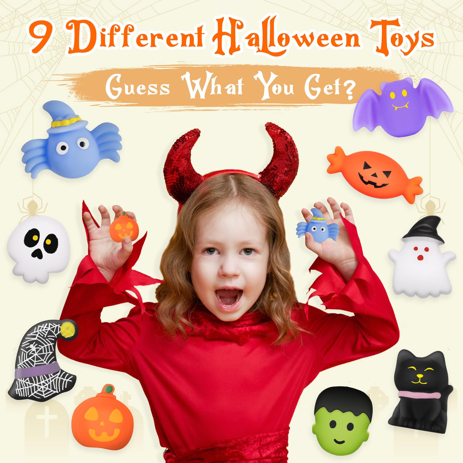 Ellinjan 9-Pack Halloween Bath Bombs with Toys Inside | Safe Kid Bath Fizzies