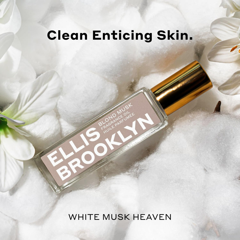 Ellis Brooklyn Blond Musk Perfume Oil Roll-On for Women – Clean White Musk, Bergamot, Violet Petal, Waterlily, Rose & Vanilla Orchid, 15ml