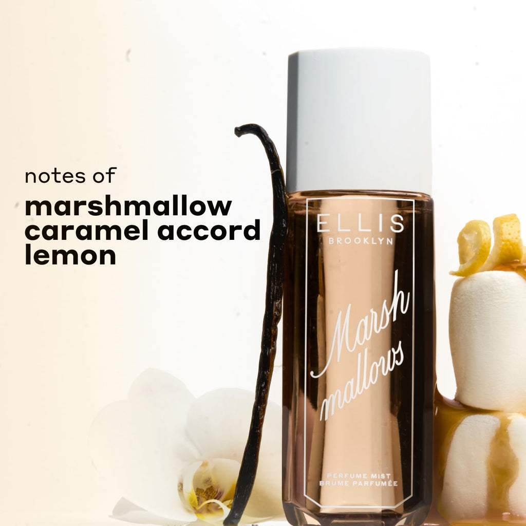 Ellis Brooklyn MARSHMALLOWS Perfume Mist – Vegan, Recycled Packaging, Marshmallow & Caramel Scent, 90ml