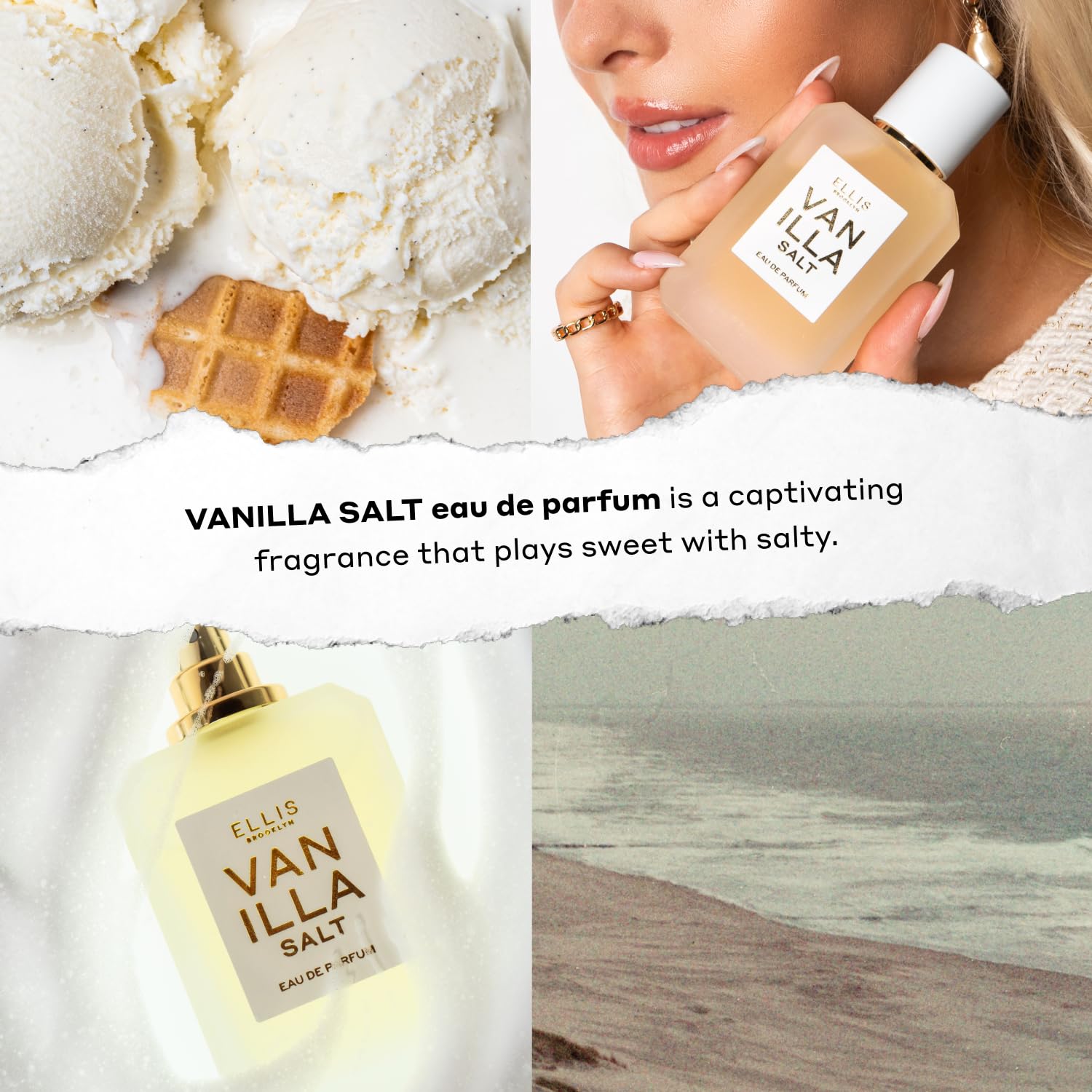 Ellis Brooklyn VANILLA SALT Eau de Parfum – Gourmand Vanilla, Sea Salt & Jasmine (1.7oz/50ml)