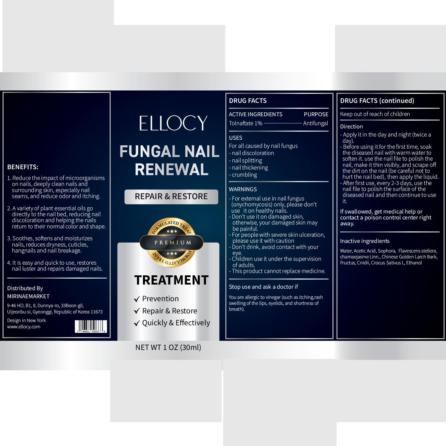 Ellocy Toenail Fungus Treatment Extra Strength – Nail Repair Liquid 30ml