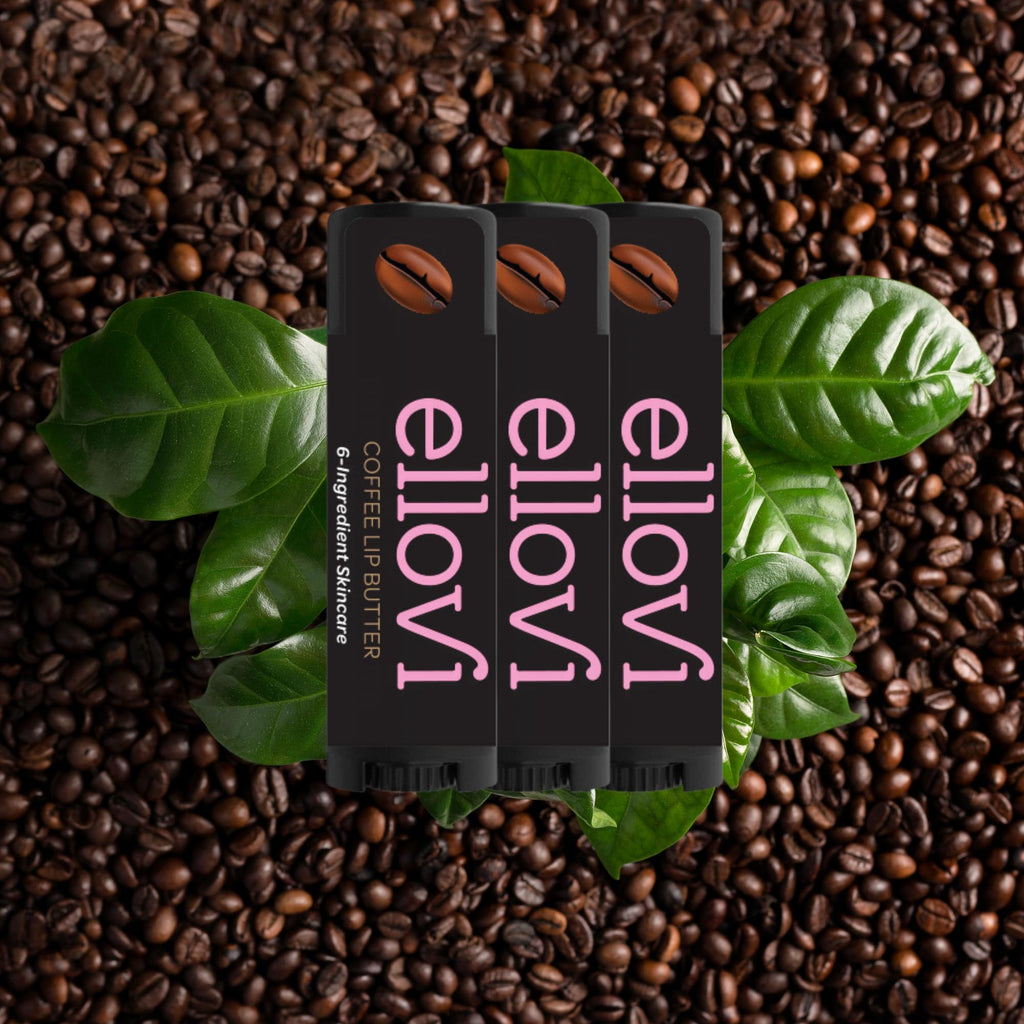 Ellovi Coffee Lip Butter – 3-Pack Natural Lip Balm, 6 Vegan Ingredients