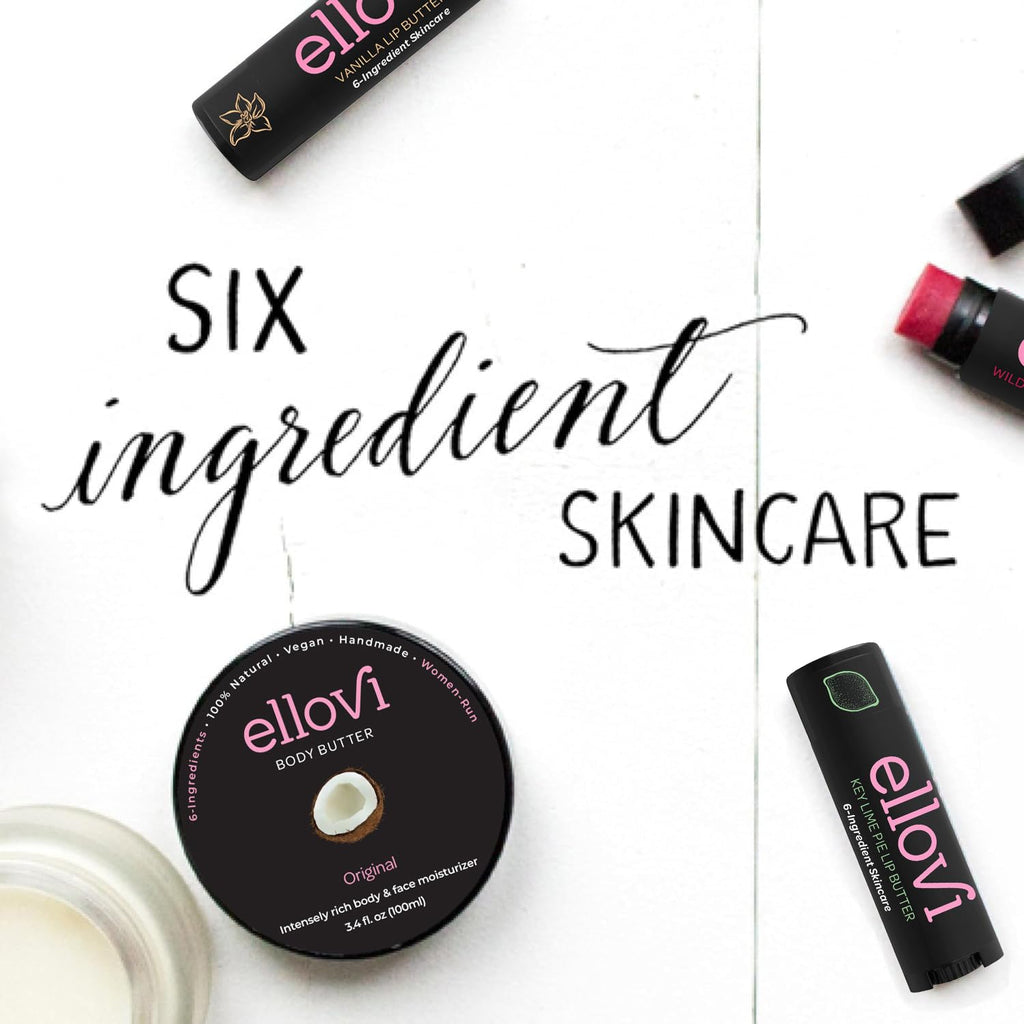 Ellovi Key Lime Lip Butter – 6-Ingredient Vegan Lip Balm for All-Day Hydration (3-Pack)