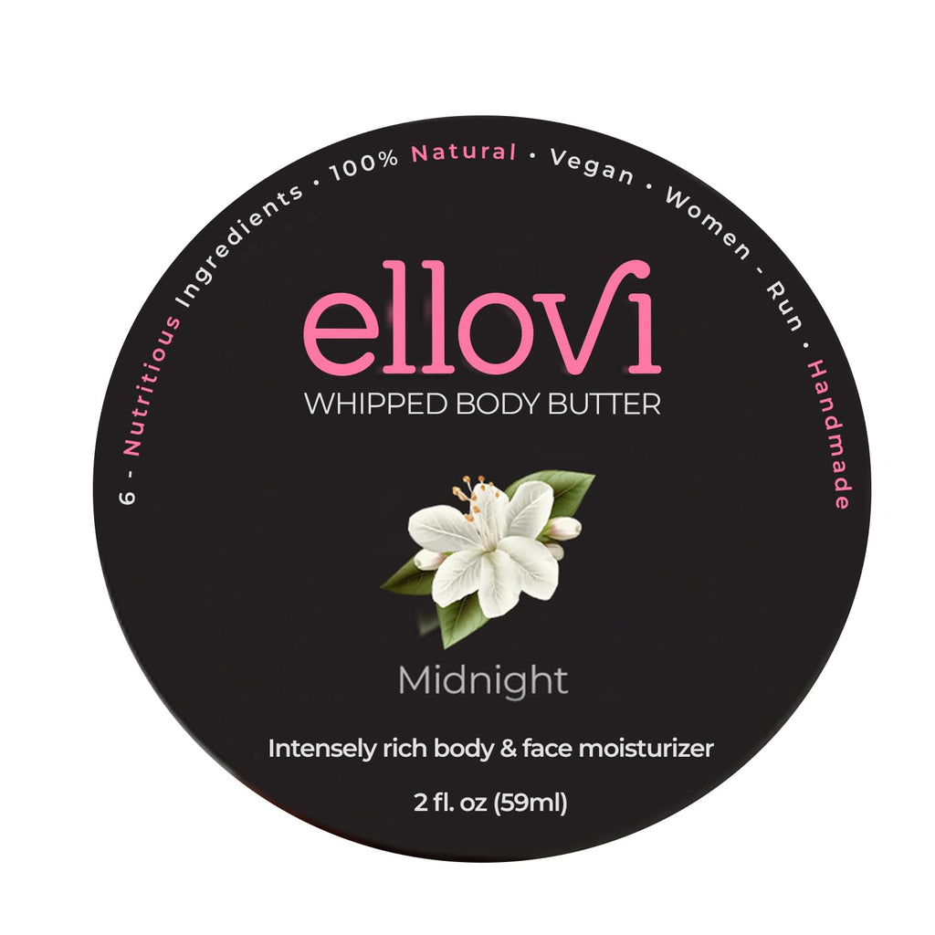 Ellovi Midnight All-Natural Whipped Body Butter | 2 oz | 6-Ingredient Vegan Moisturizer
