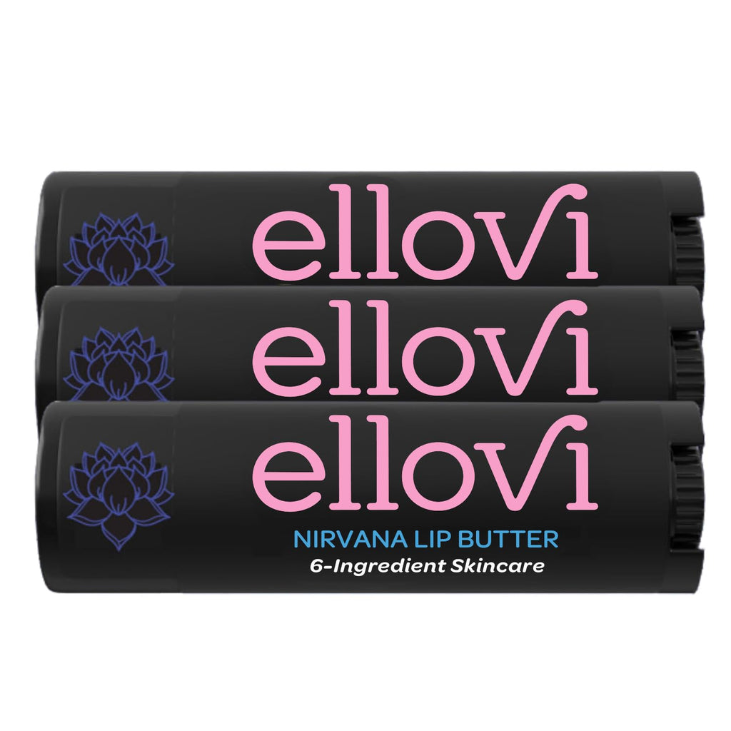 Ellovi Nirvana Lip Butter 3-Pack – Pure 6-Ingredient Vegan Lip Care