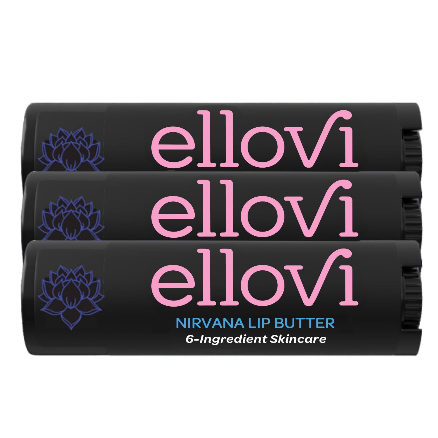 Ellovi Nirvana Lip Butter 3-Pack – Pure 6-Ingredient Vegan Lip Care