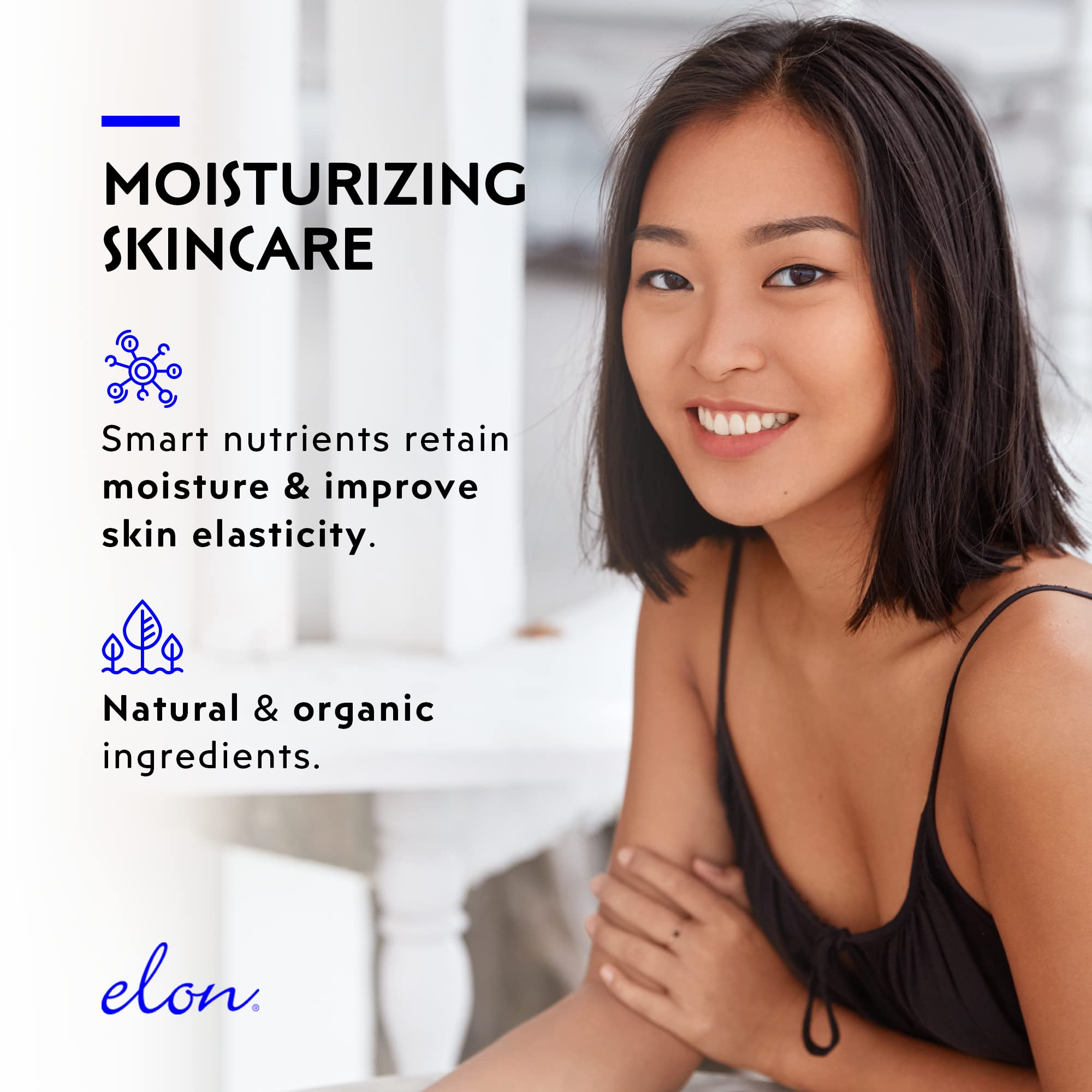 Elon Hyaluronic Acid Serum for Face & Neck - Hydration, Vitamin C & E, Jojoba Oil