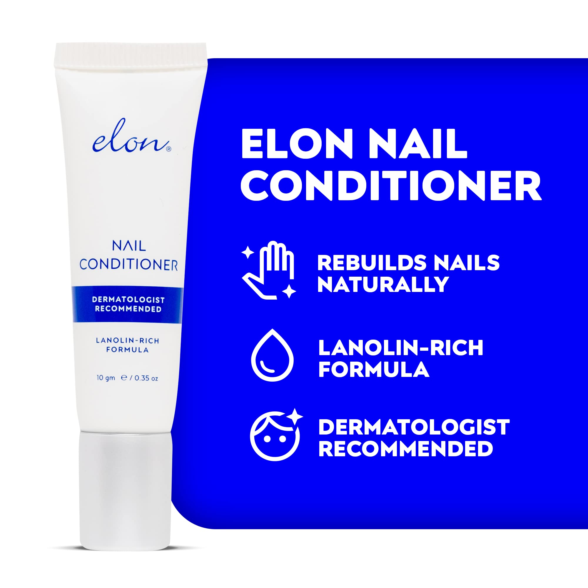 Elon Lanolin-Rich Nail Conditioner – Strengthens Nails & Protects Cuticles (10g Tube, 3-Pack)