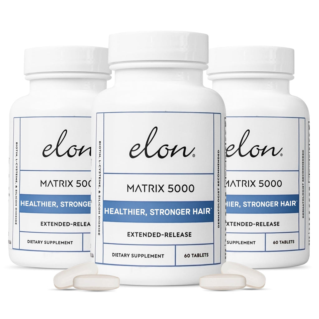 Elon Matrix 5000 Biotin 5000mcg – Extended-Release Hair Growth Vitamins (Pack of 3, 180-Day Supply)