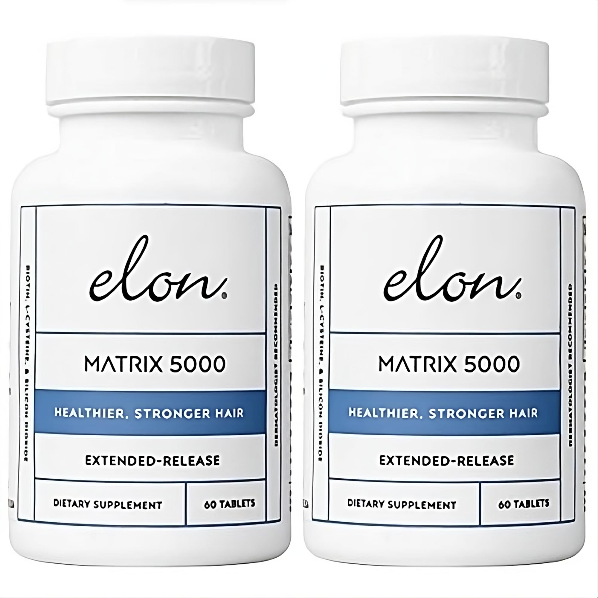 Elon Matrix 5000 Biotin 5000mcg Extended-Release Hair Growth Vitamins – Pack of 2 (120-Day Supply)