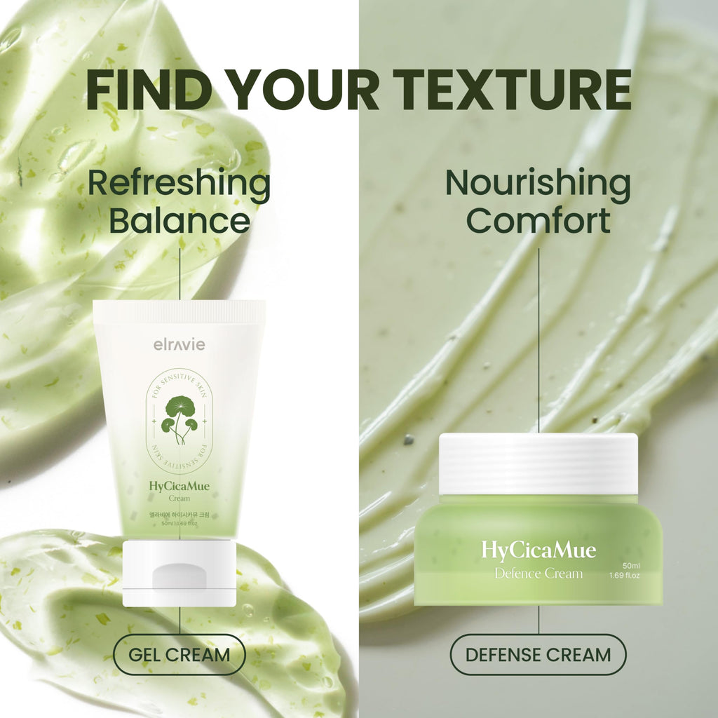 elravie HyCicaMue Defence Cream | Barrier Repair Moisturizer with Cica & Hyaluronic Acid | Korean Skincare