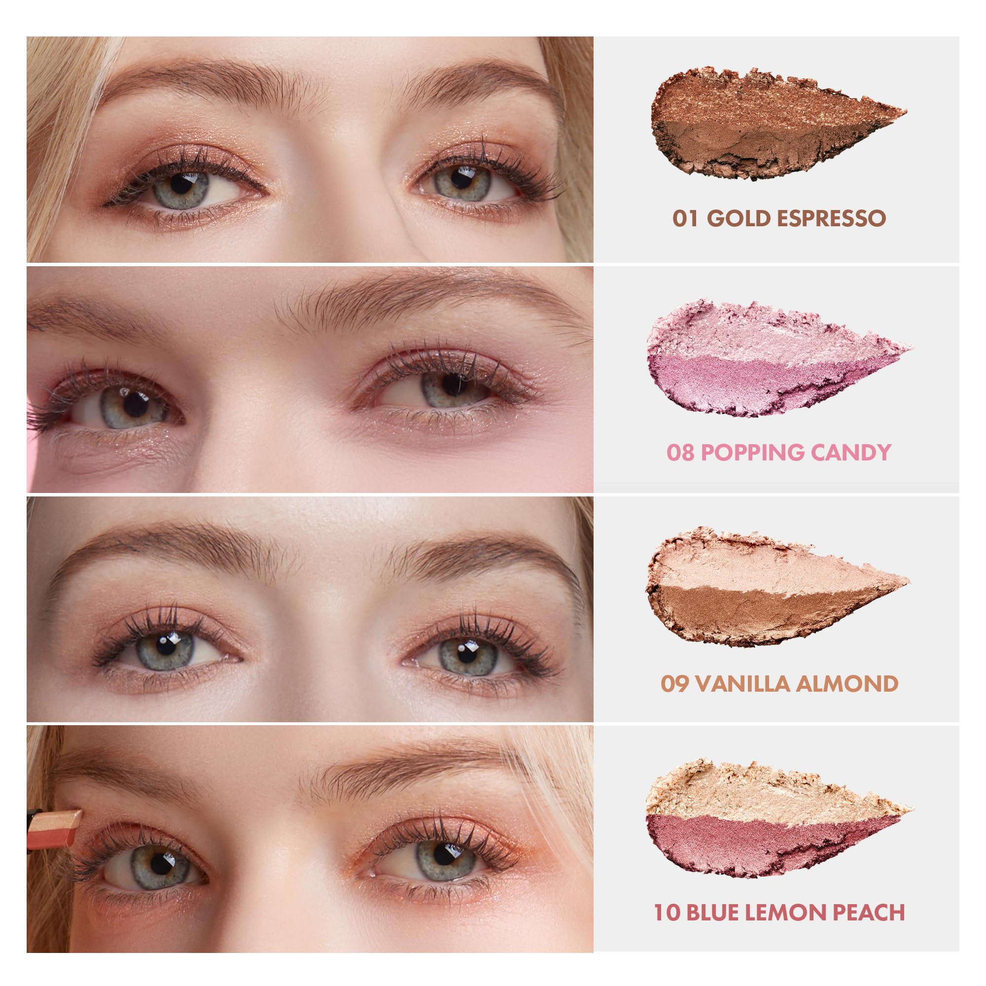 ELROEL Blanc Double Shadow Stick - 48HR Dual-Tone Eye Shadow Pencil | Waterproof & Smudge-Proof