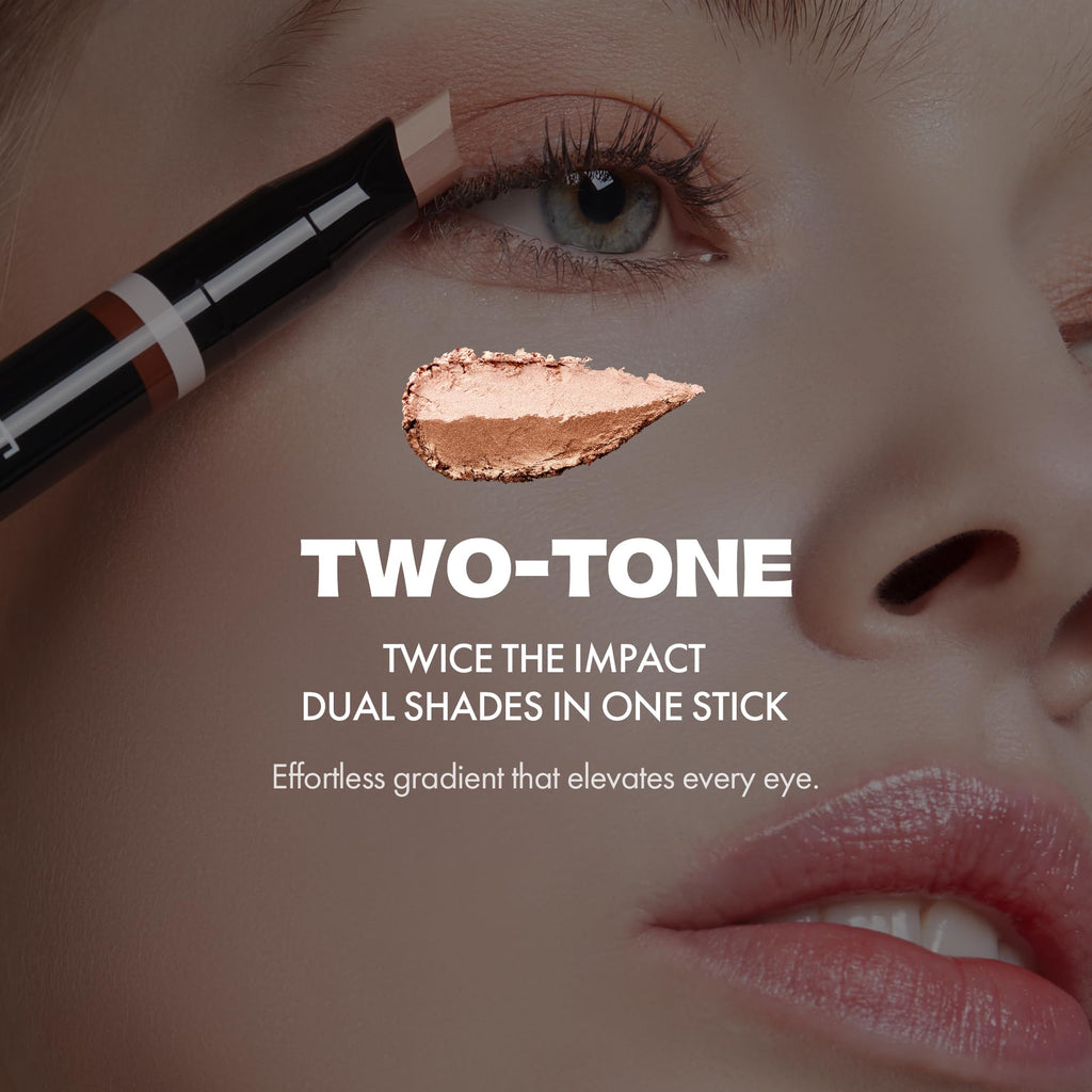 ELROEL Blanc Double Shadow Stick - 48HR Dual-Tone Eye Shadow Pencil in Popping-Candy