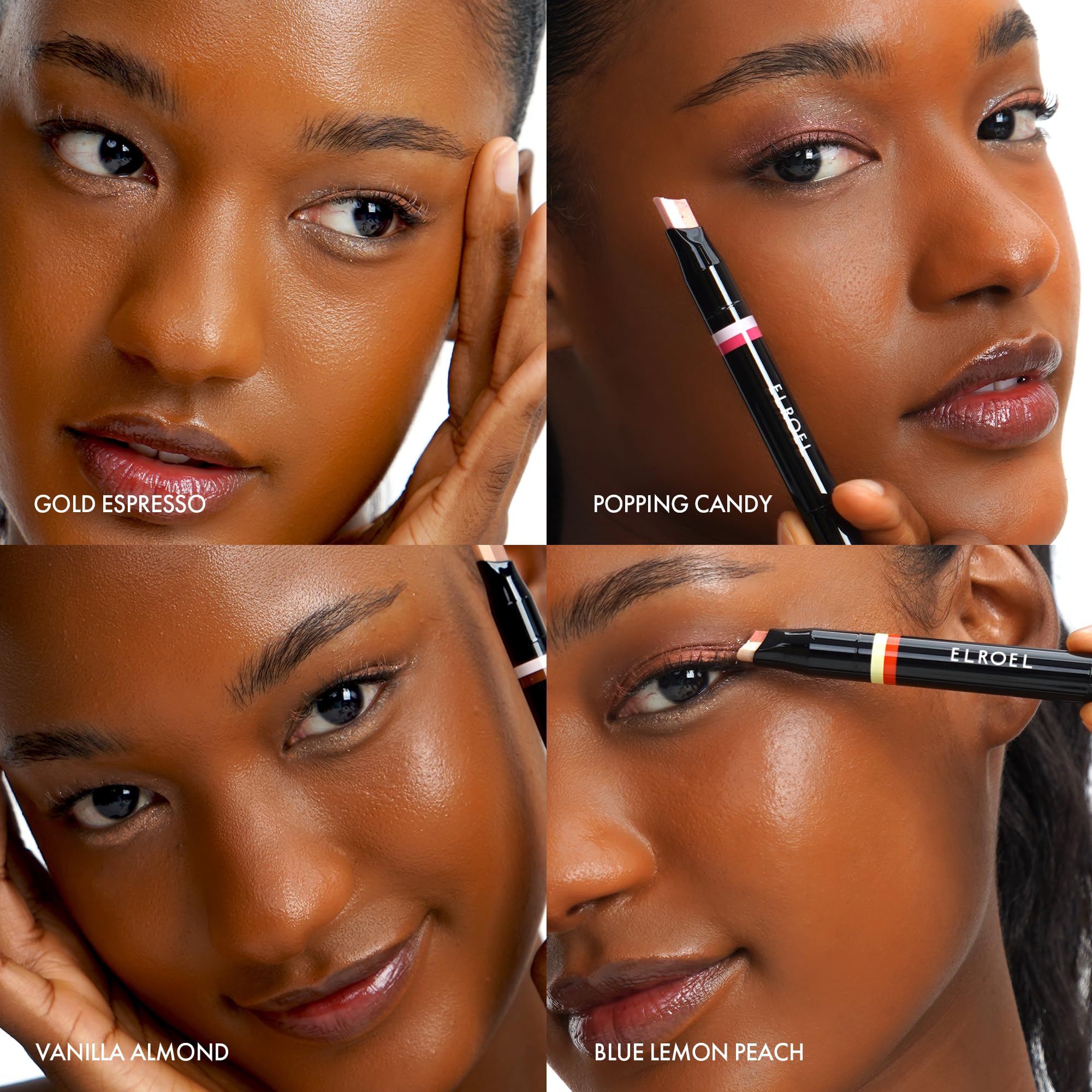 ELROEL Blanc Double Shadow Stick - 48HR Dual-Tone Eye Shadow Pencil | Waterproof & Smudge-Proof